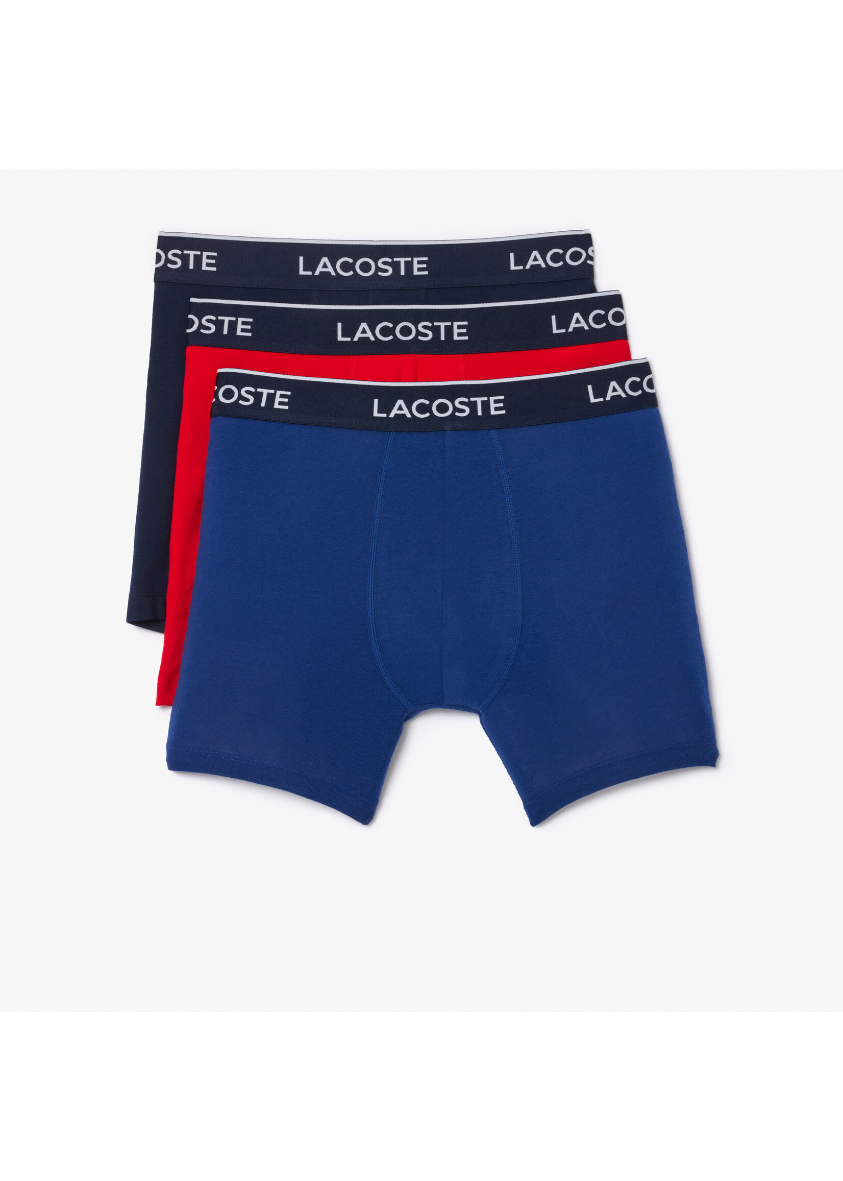 LACOSTE Men's 3-Pack Stretch Cotton Boxer Briefs