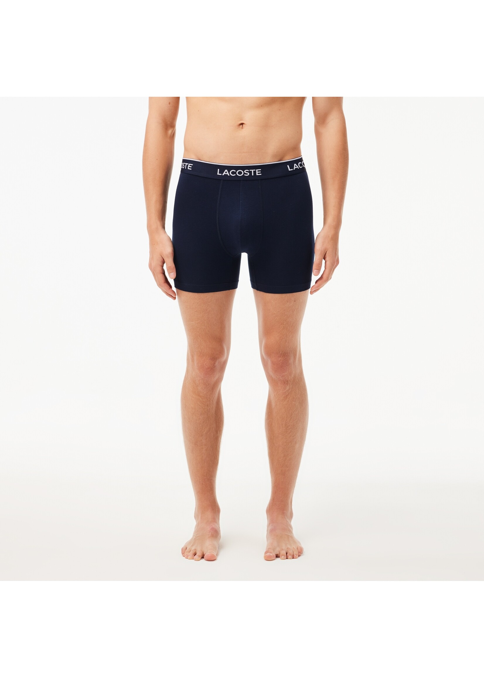 LACOSTE Men's 3-Pack Stretch Cotton Boxer Briefs