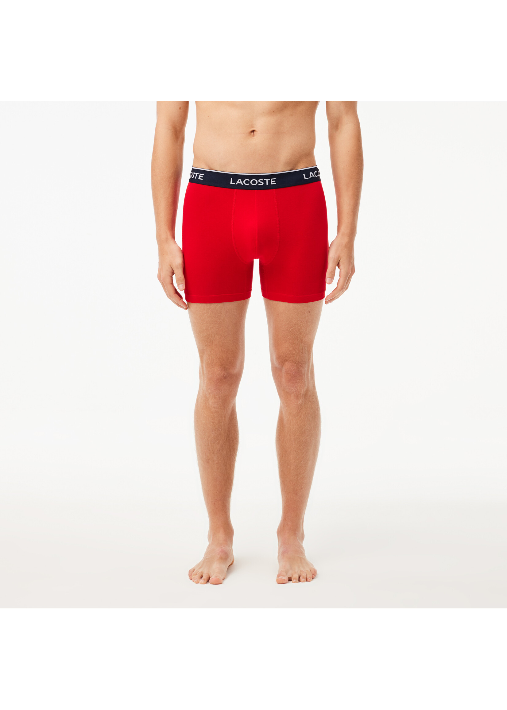 LACOSTE Men's 3-Pack Stretch Cotton Boxer Briefs