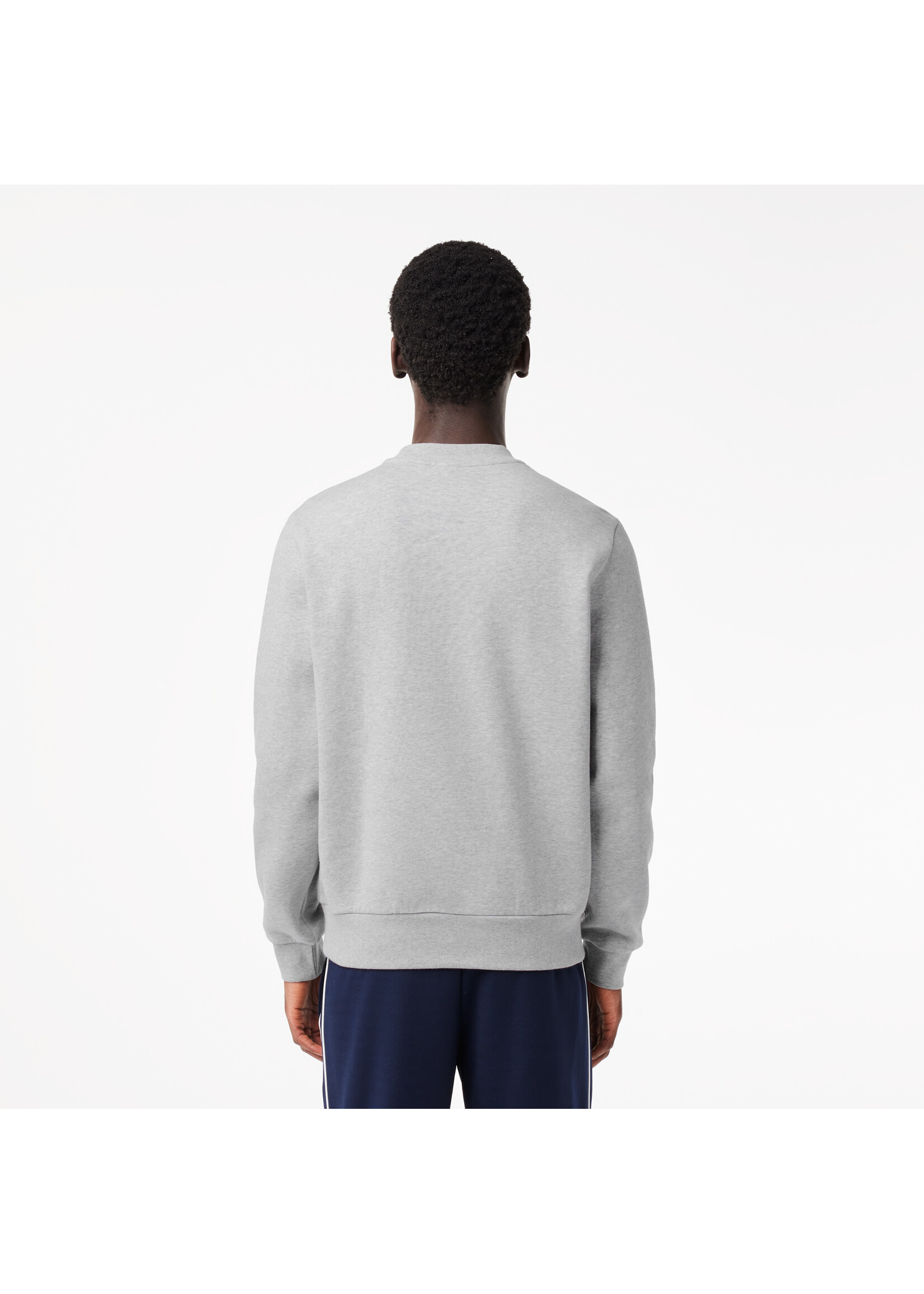 LACOSTE Sweatshirt en molleton gratté de coton biologique pour homme - Gris chiné