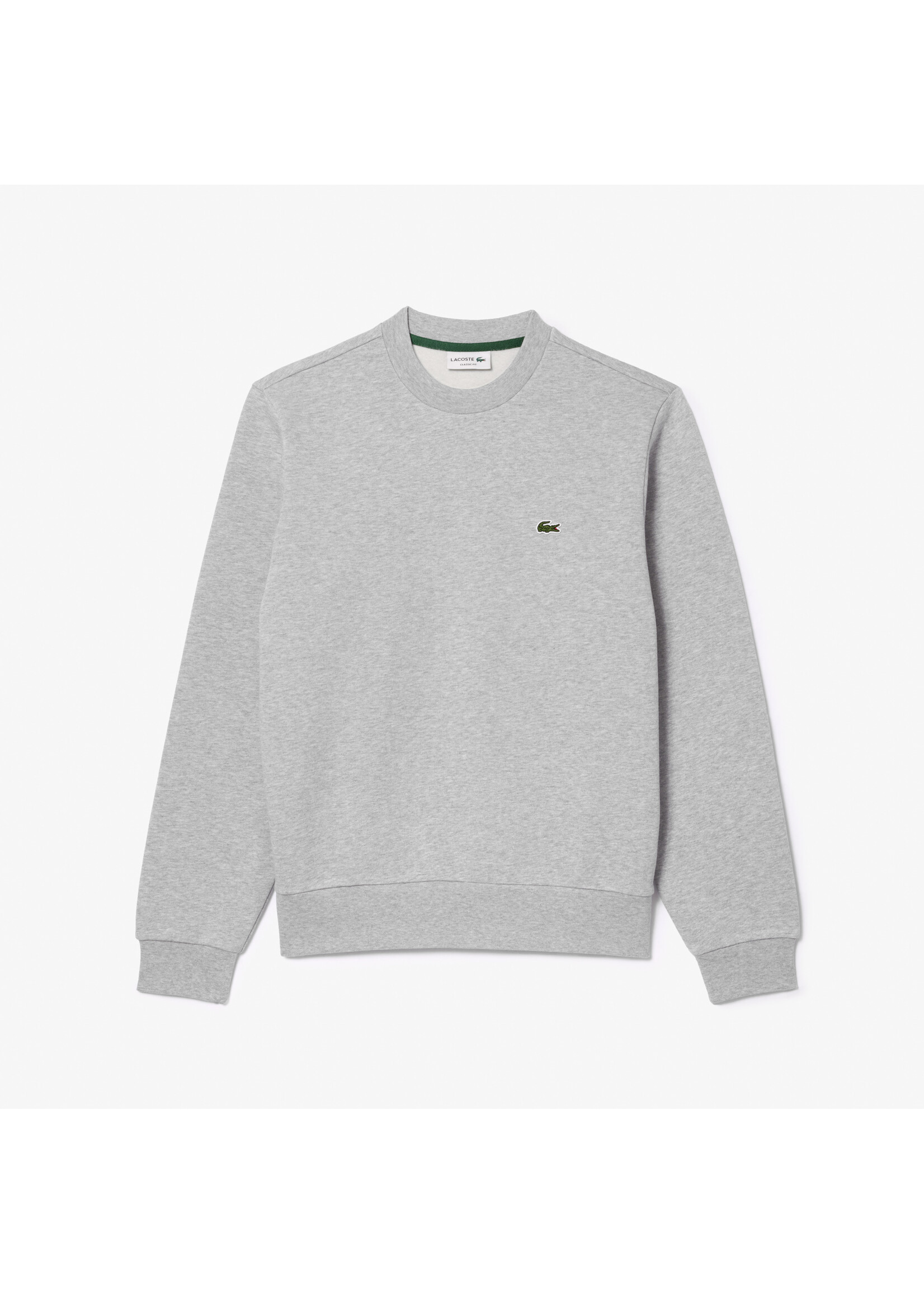 LACOSTE Sweatshirt en molleton gratté de coton biologique pour homme - Gris chiné