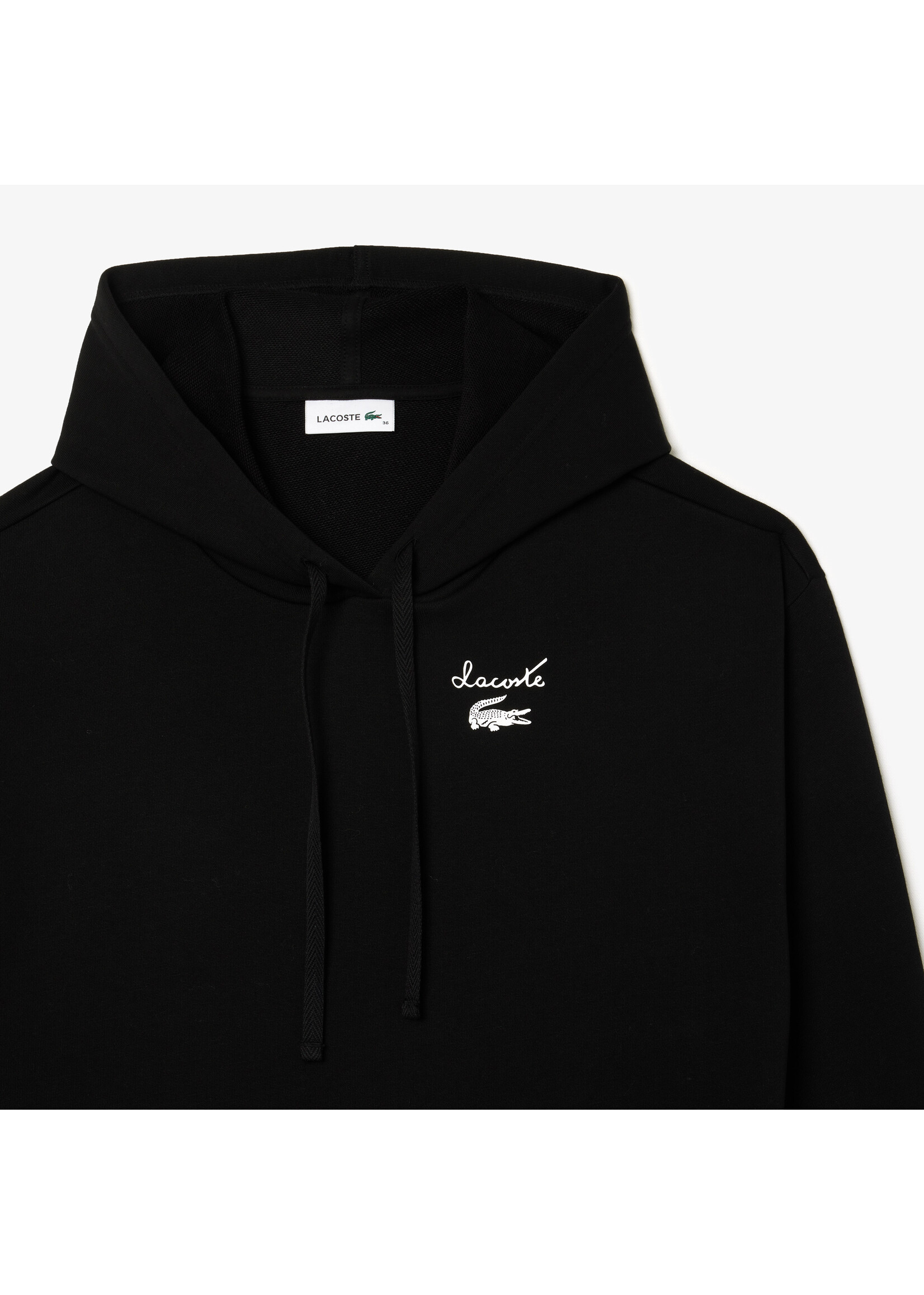 LACOSTE Robe sweatshirt en molleton surdimentionnée pour femme-NOIR