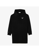 LACOSTE Robe sweatshirt en molleton surdimentionnée pour femme-NOIR