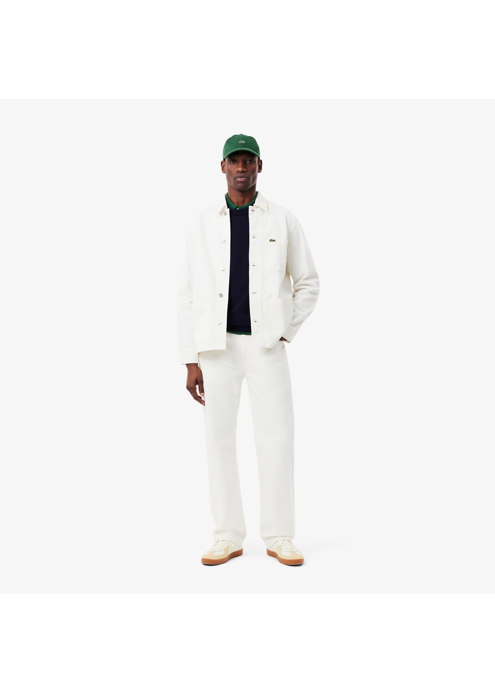 LACOSTE Pull à col rond en coton biologique pour homme-MARINE