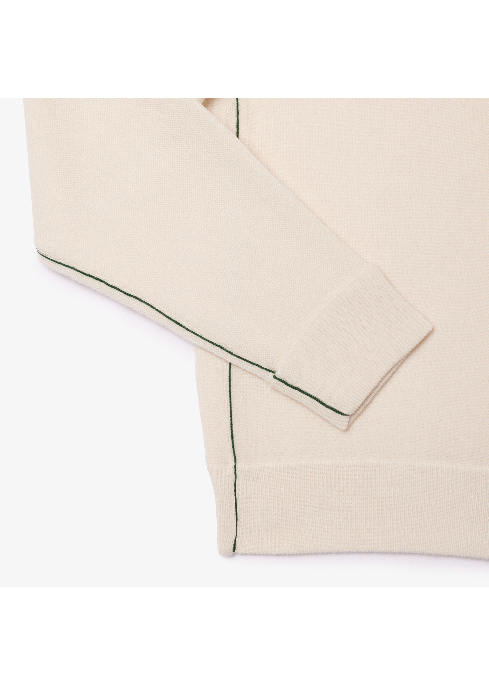 LACOSTE Pull col rond en laine pour femme-FARINE