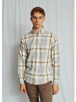 BRUUN & STENGADE Chemise feutrée à carreaux en coton coupe moderne pour homme-Gris léger