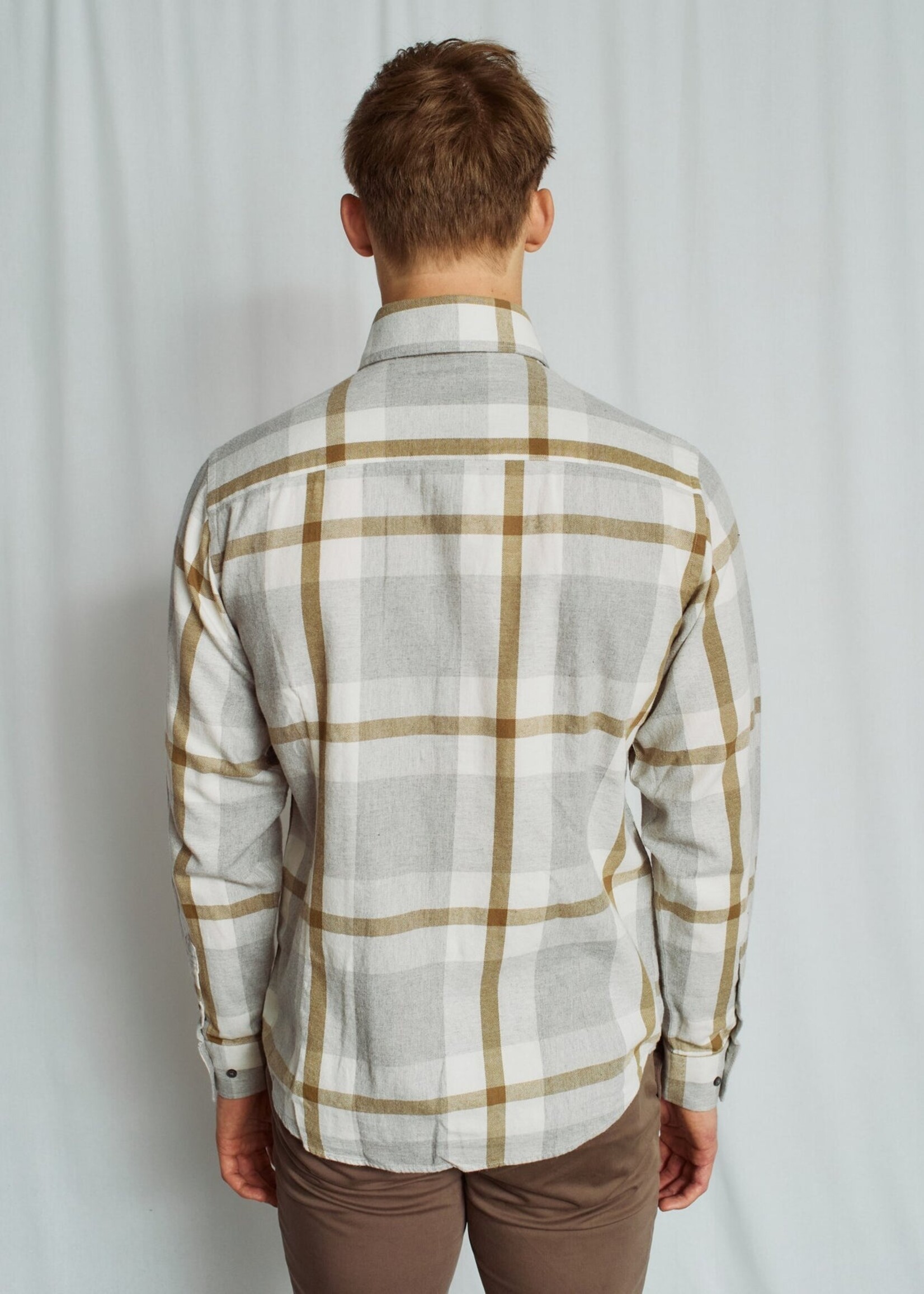 BRUUN & STENGADE Triton Casual Modern Fit Shirt - Light Grey