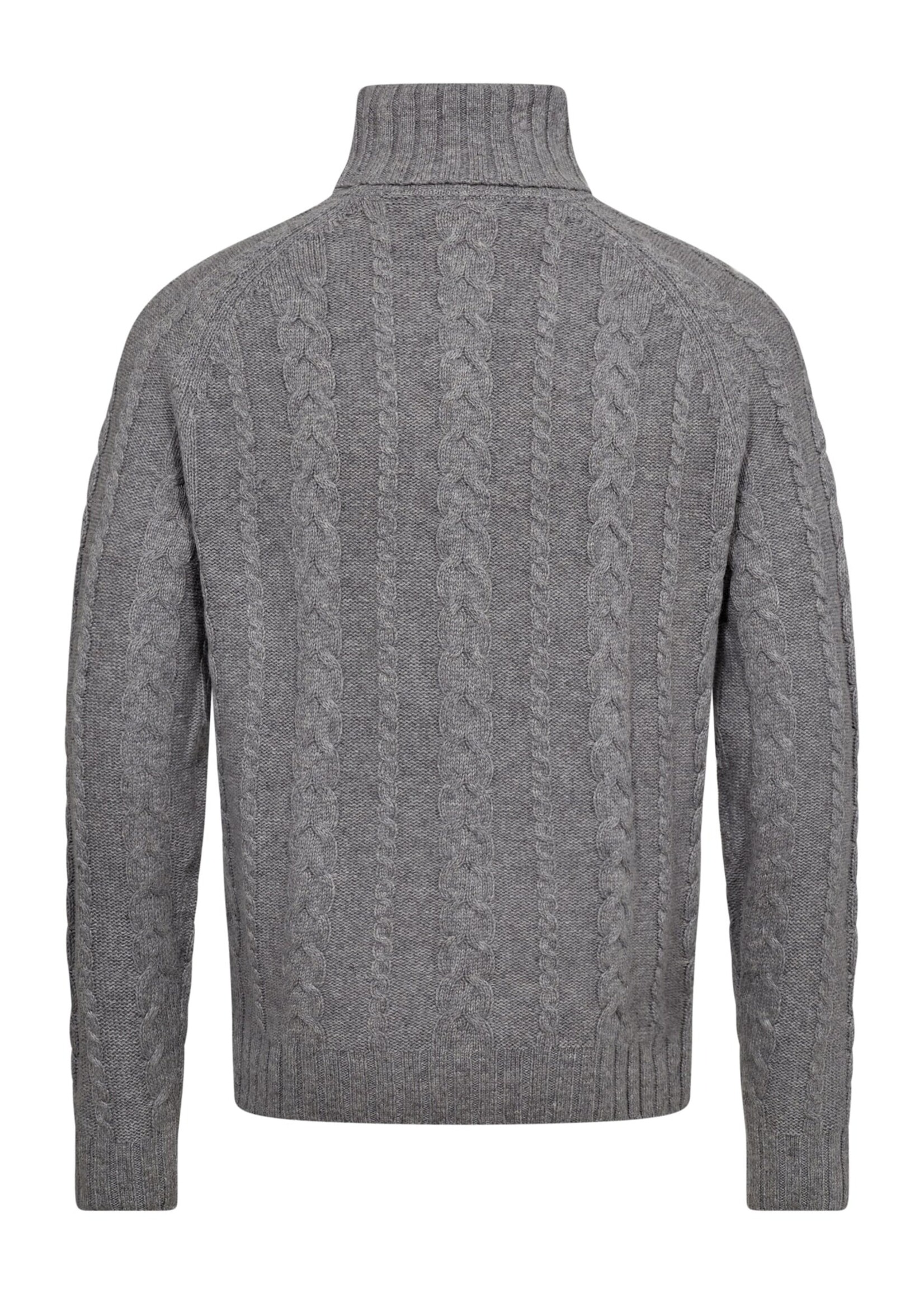 BRUUN & STENGADE Chandail en tricot de laine mérinos avec câbles pour homme-Gris