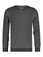 A FISH NAMED FRED Chandail col rond en mélange de coton et laine pour homme-Gris léger
