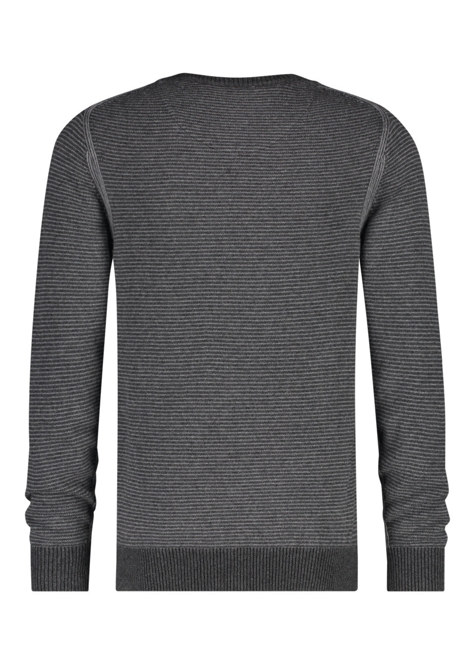 A FISH NAMED FRED Chandail col rond en mélange de coton et laine pour homme-Gris léger