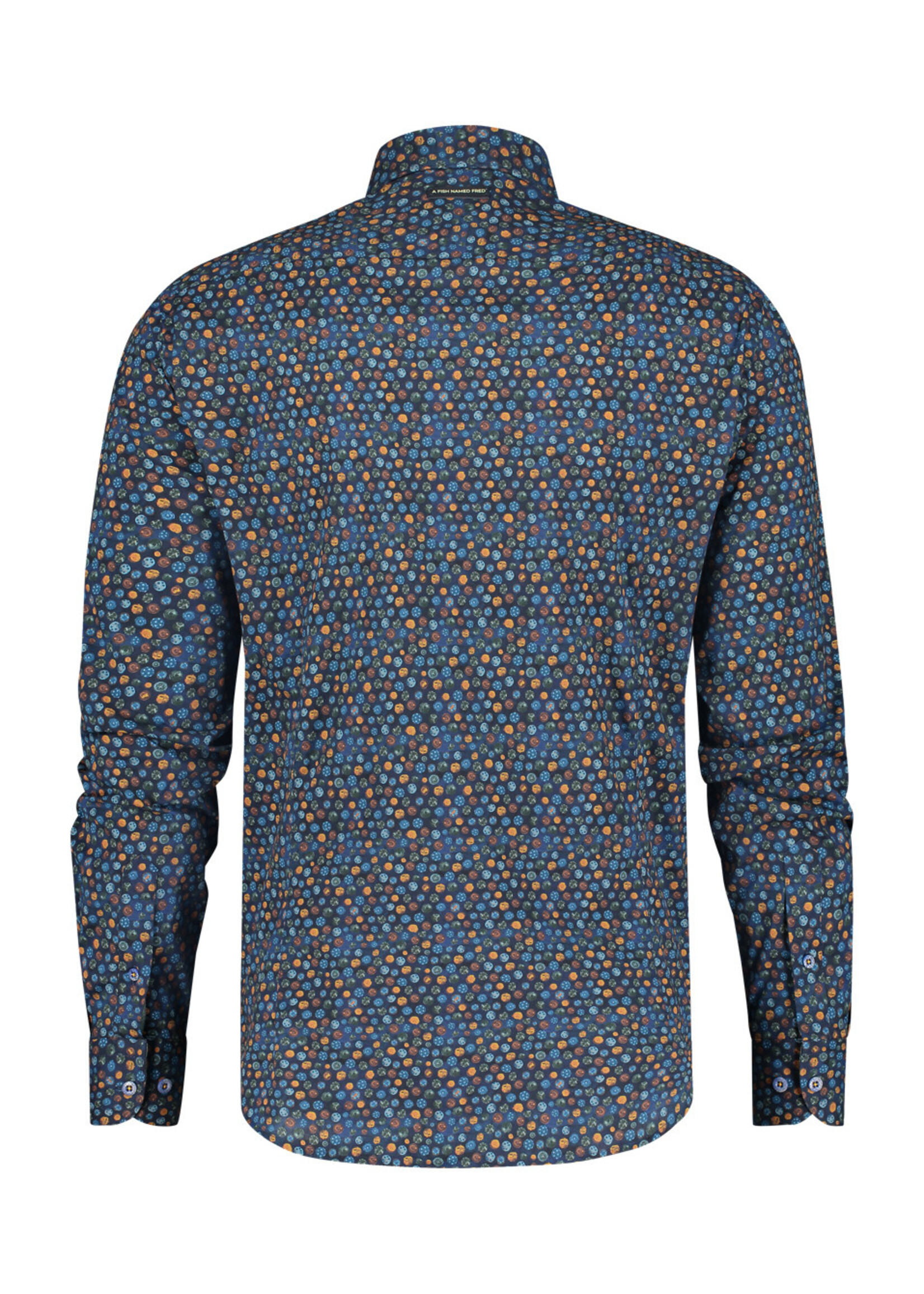 A FISH NAMED FRED Chemise avec imprimé de tours-Marine