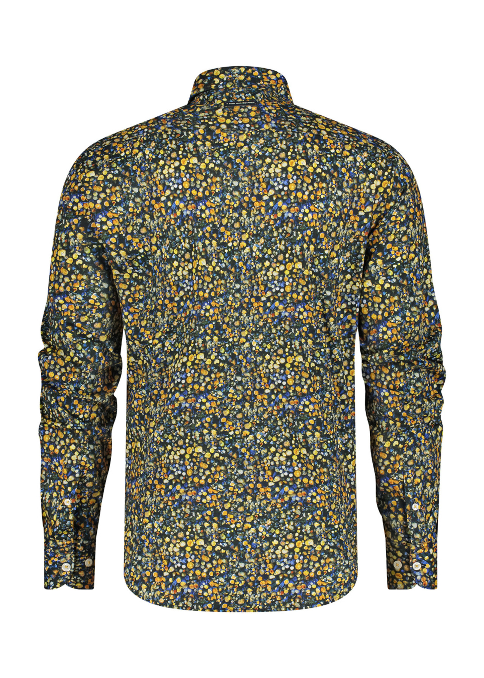 A FISH NAMED FRED Chemise avec imprimé de troncs d'arbres-Jaune doré