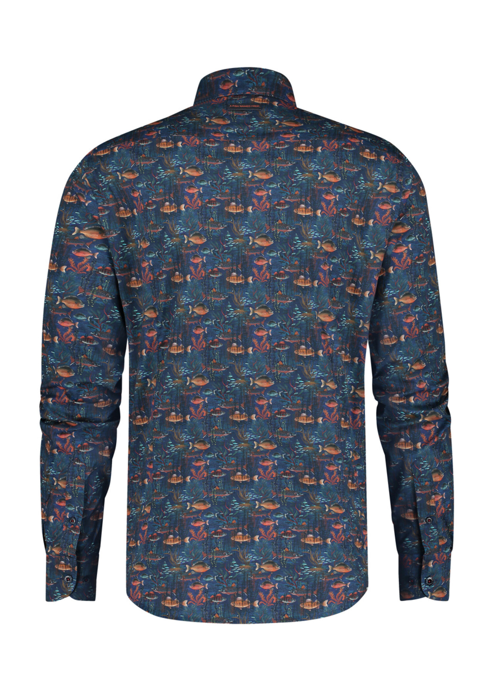 A FISH NAMED FRED Chemise avec imprimé de coraux-Ciel de nuit bleu