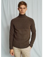 BRUUN & STENGADE Chandail col roulé en tricot de laine d'agneau pour homme-Brun