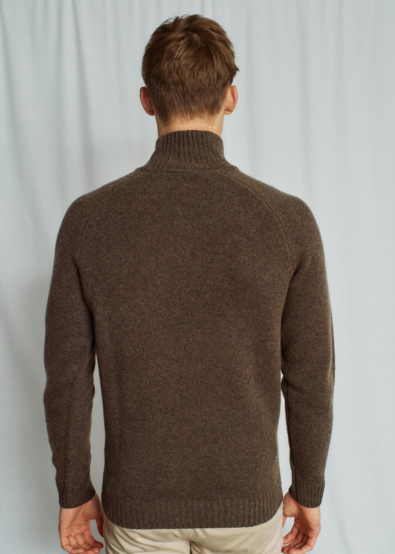 BRUUN & STENGADE Chandail col roulé en tricot de laine d'agneau pour homme-Brun