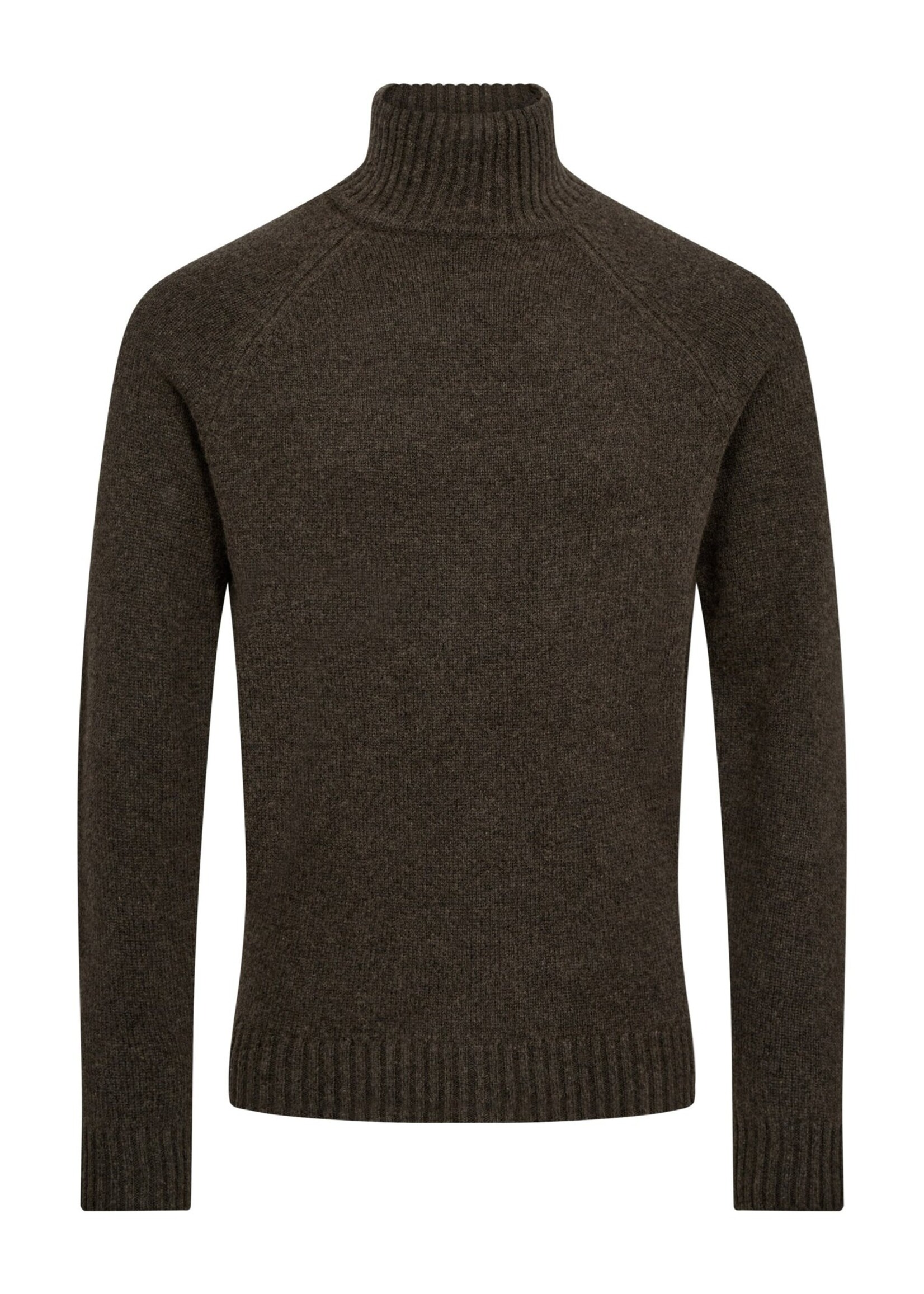 BRUUN & STENGADE Chandail col roulé en tricot de laine d'agneau pour homme-Brun