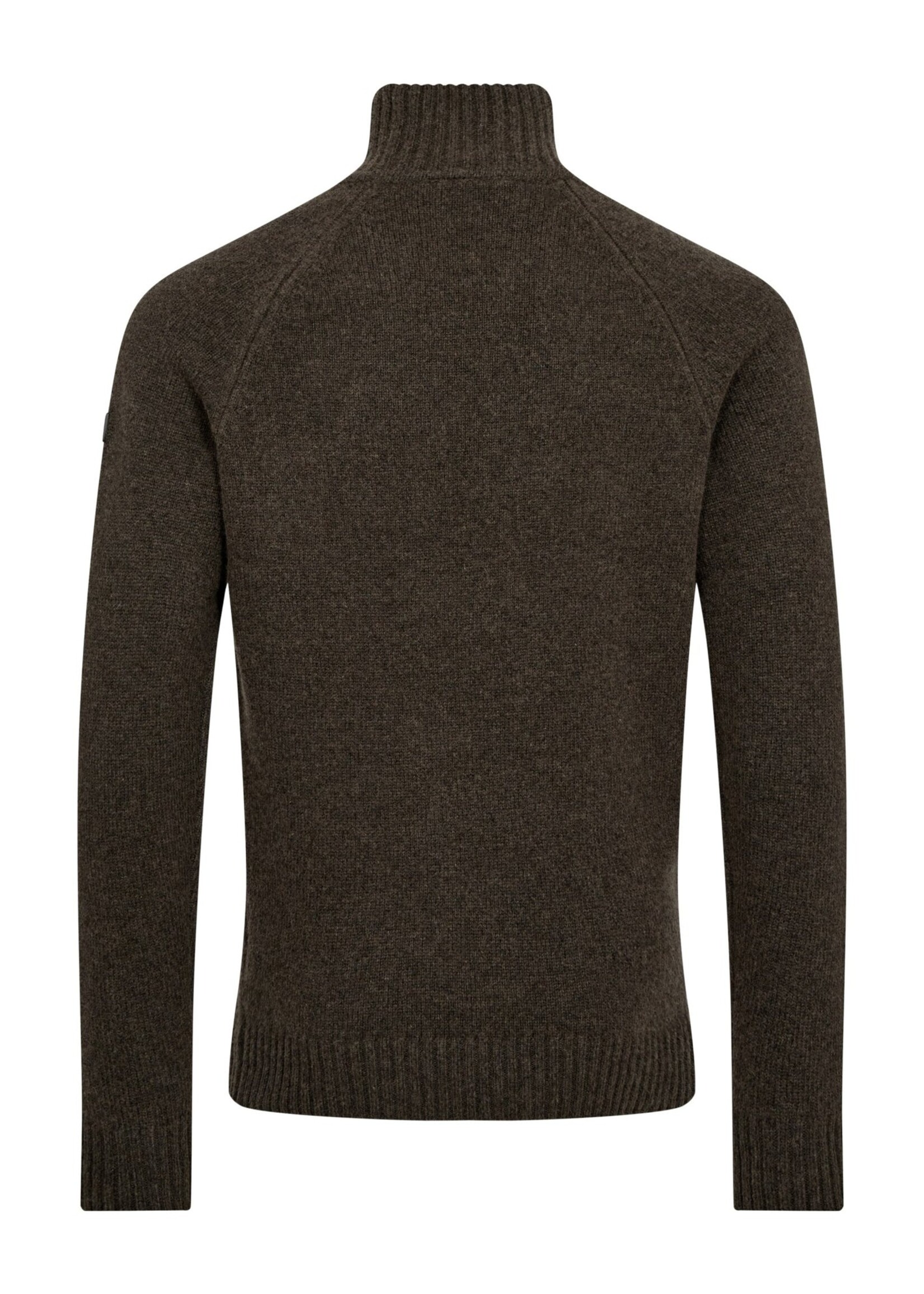 BRUUN & STENGADE Chandail col roulé en tricot de laine d'agneau pour homme-Brun