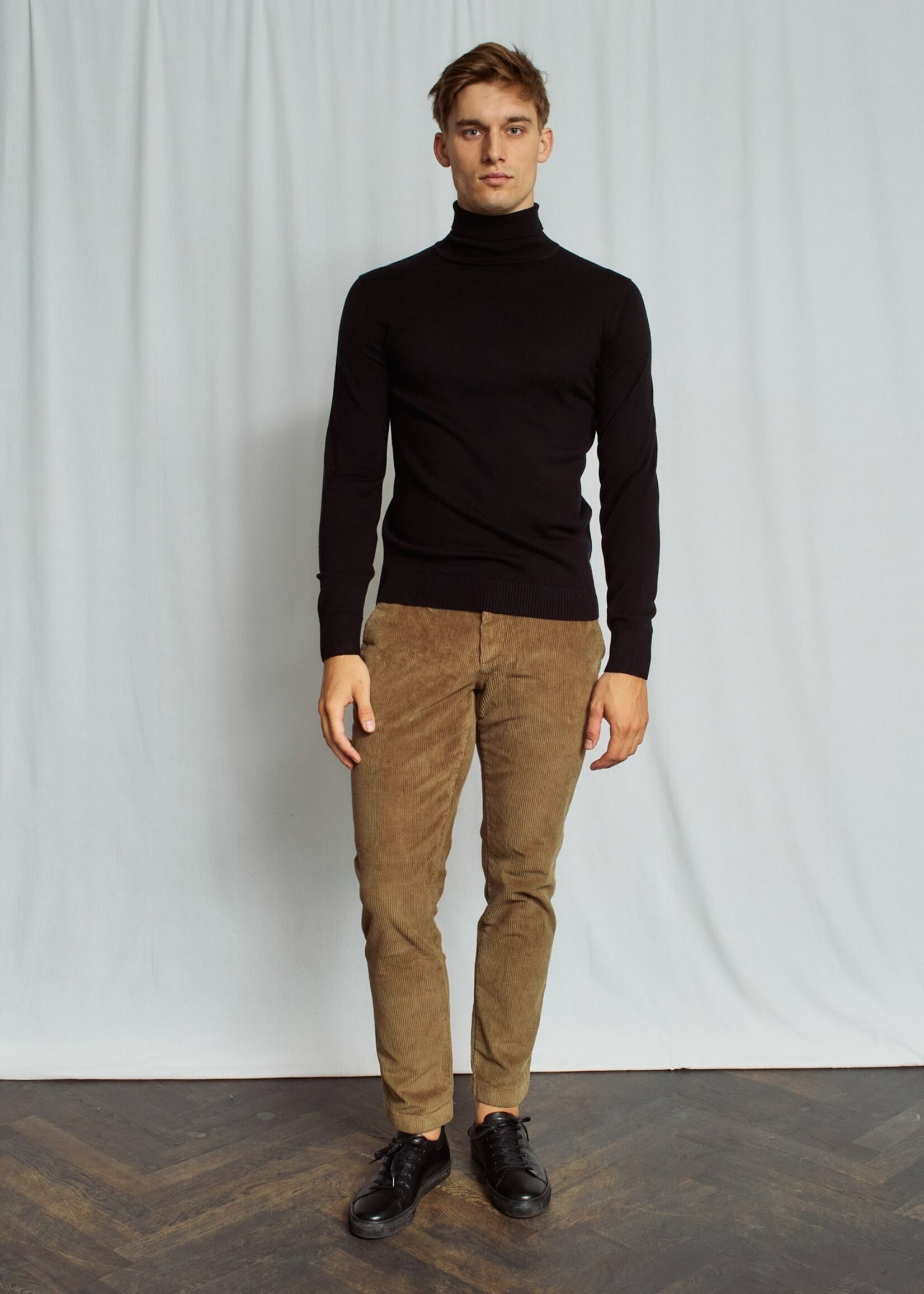 BRUUN & STENGADE Chandail col roulé en laine mérinos pour homme-Noir