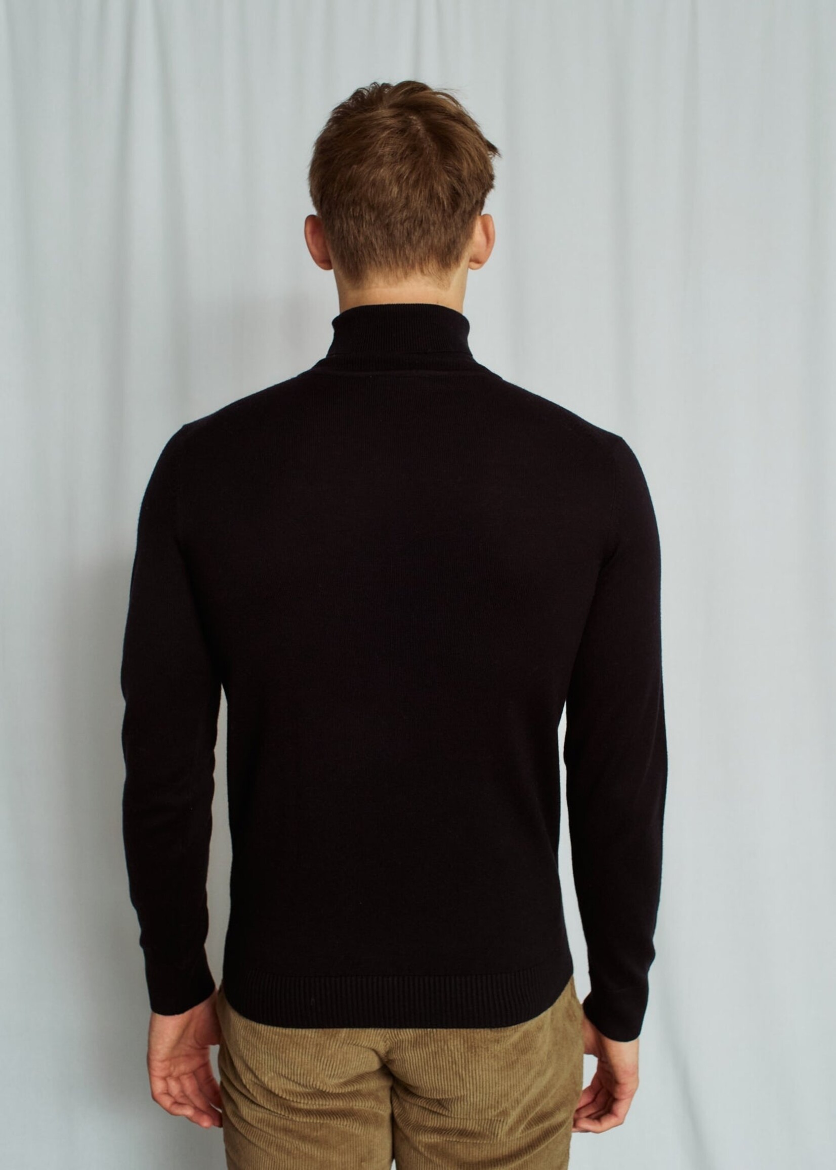 BRUUN & STENGADE Chandail col roulé en laine mérinos pour homme-Noir