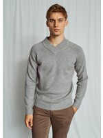 BRUUN & STENGADE Chandail col en v en laine d'agneau pour homme-Gris