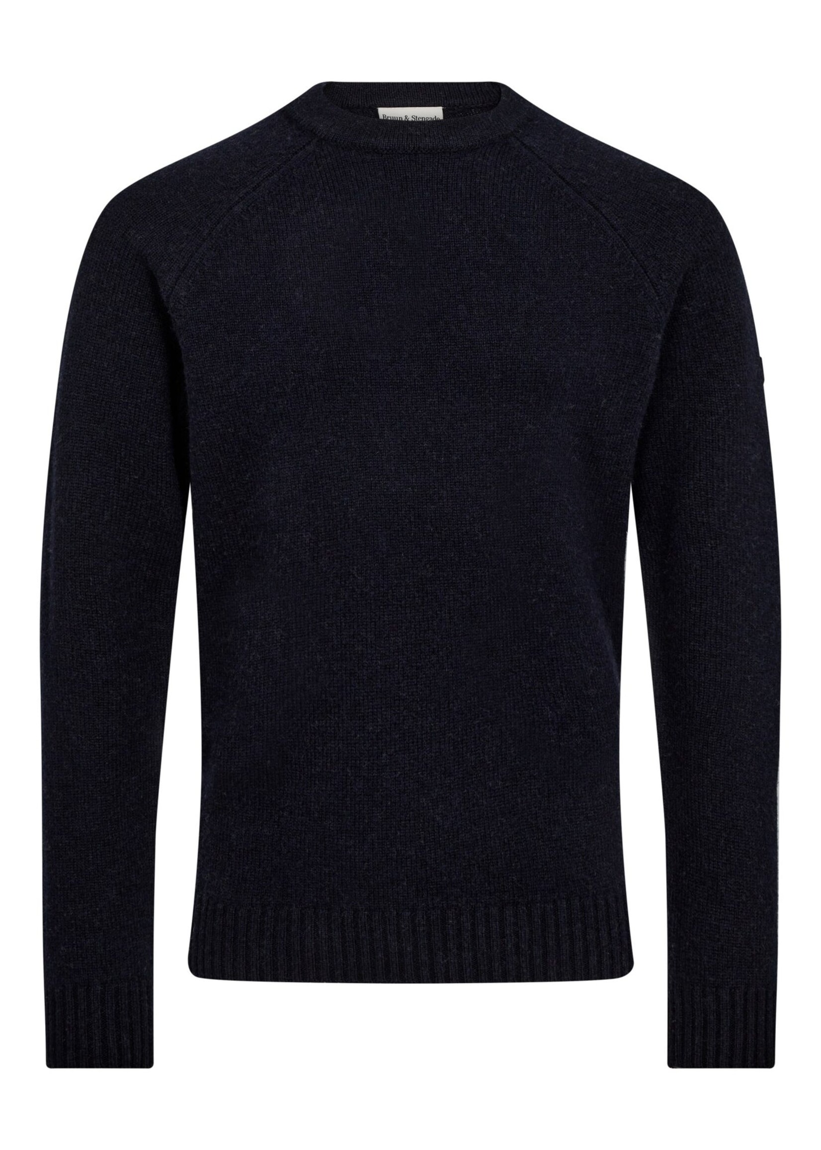 BRUUN & STENGADE Chandail col rond en laine d'agneau pour homme-Marine
