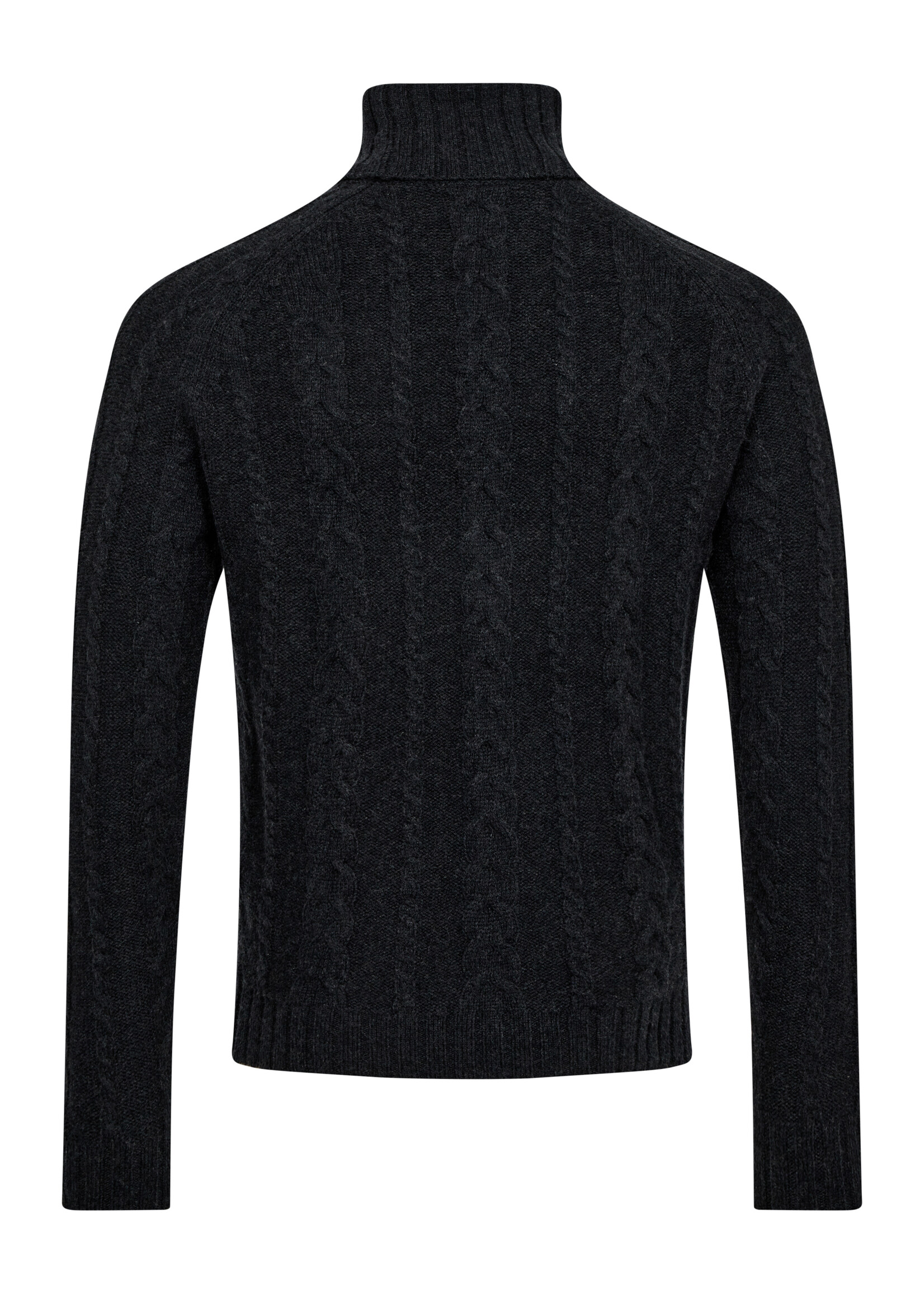 BRUUN & STENGADE Chandail en tricot de laine mérinos avec câbles pour homme-Charbon