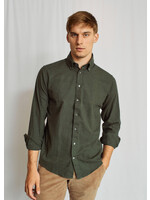 BRUUN & STENGADE Chemise feutrée unie en coton coupe moderne pour homme-Armée