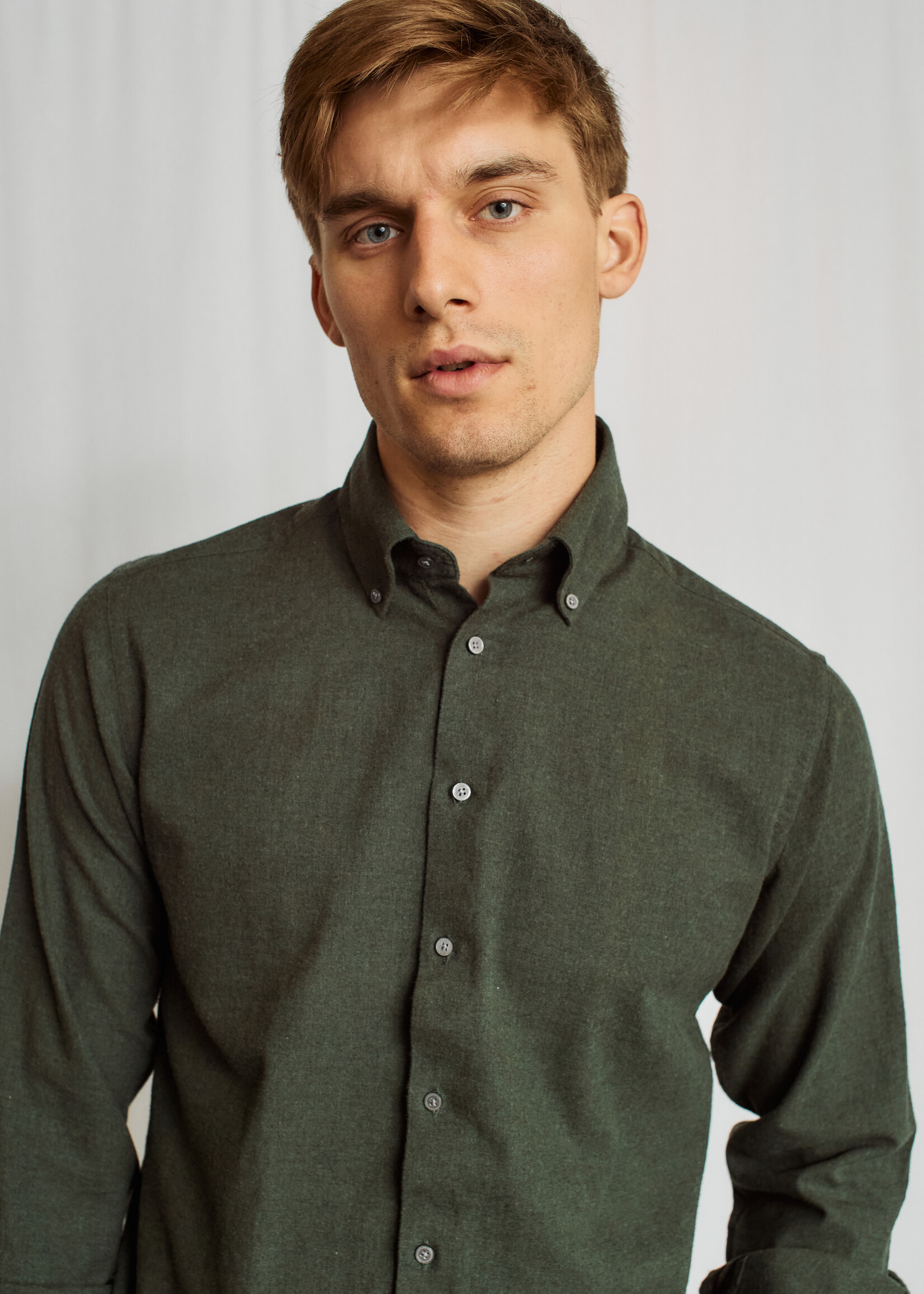 BRUUN & STENGADE Muriel Casual Modern Fit Shirt - Army