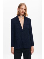 DESIGUAL Blazer brodé de fleurs-Bleu