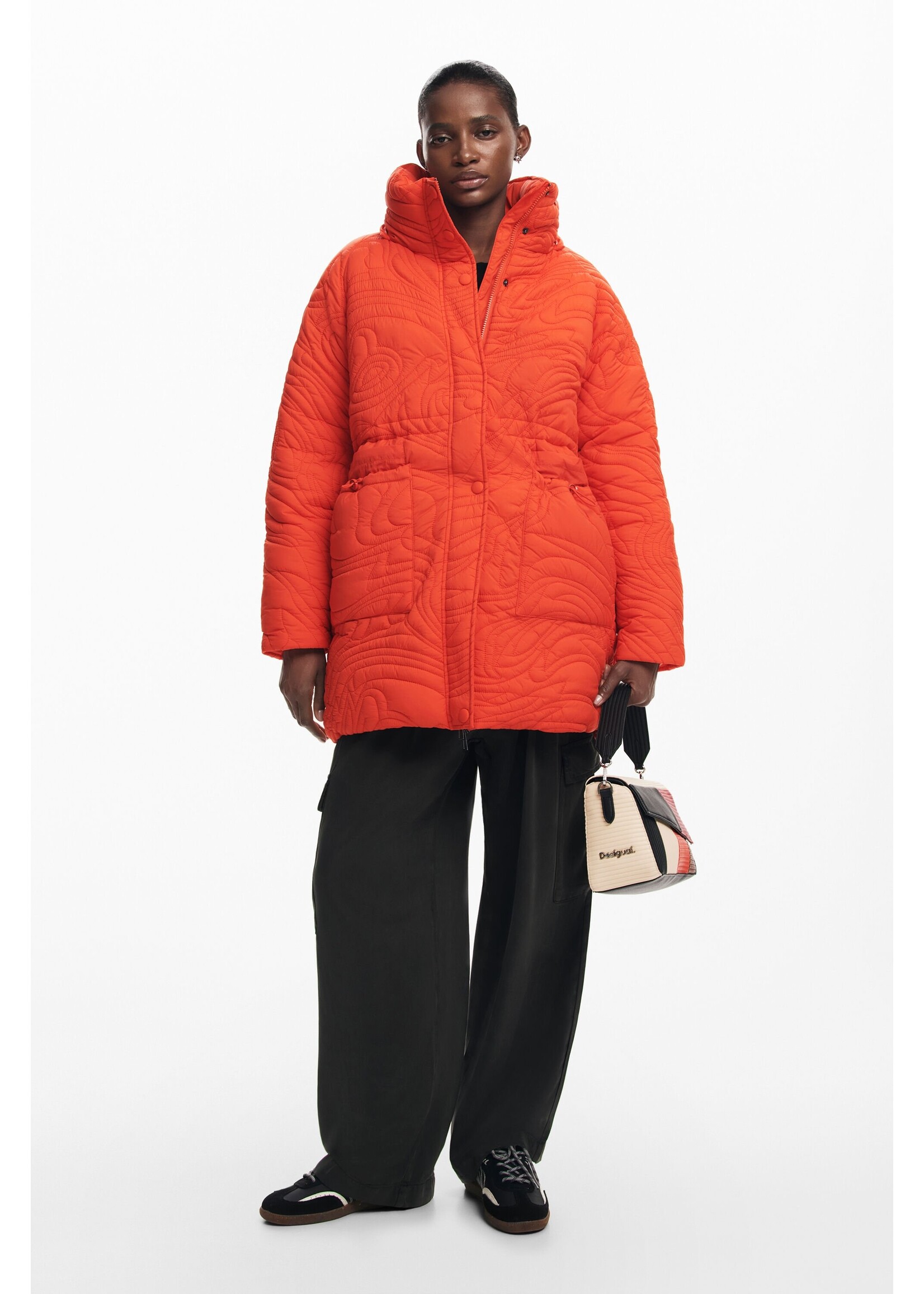 DESIGUAL Manteau matelassé texturé-Orange