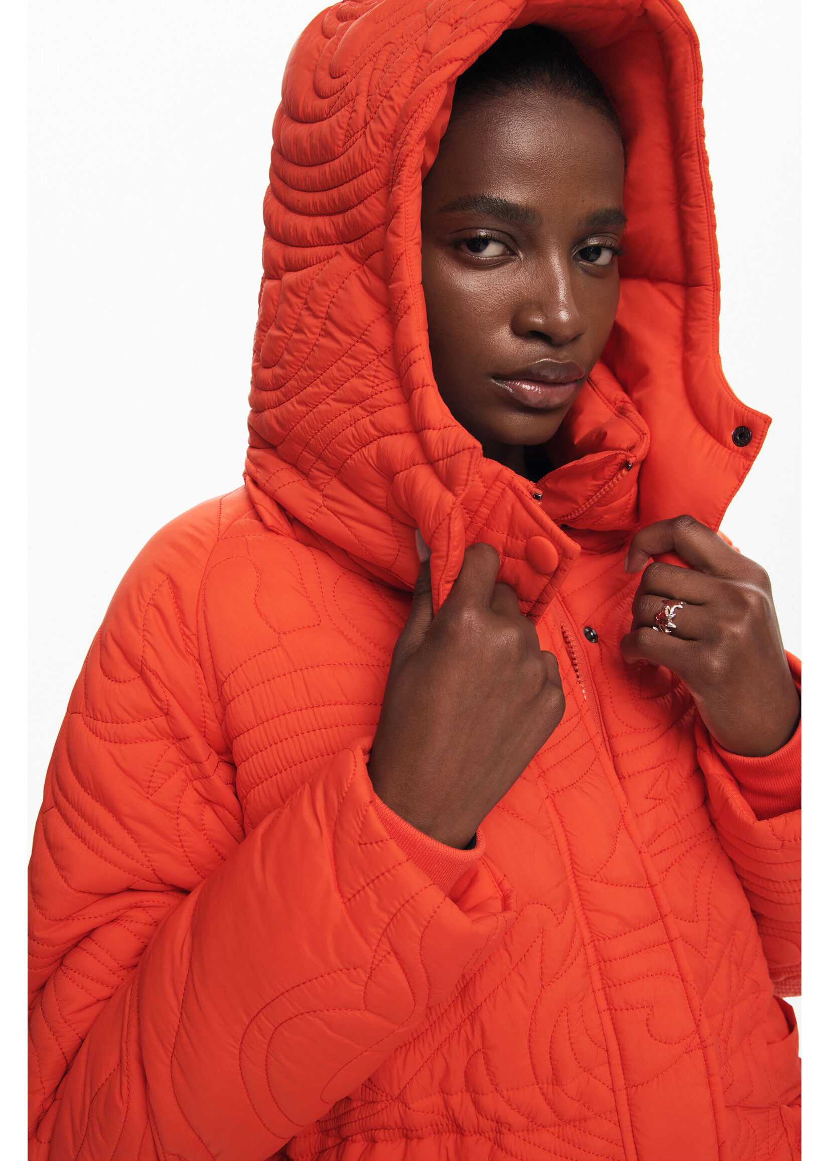 DESIGUAL Manteau matelassé texturé-Orange