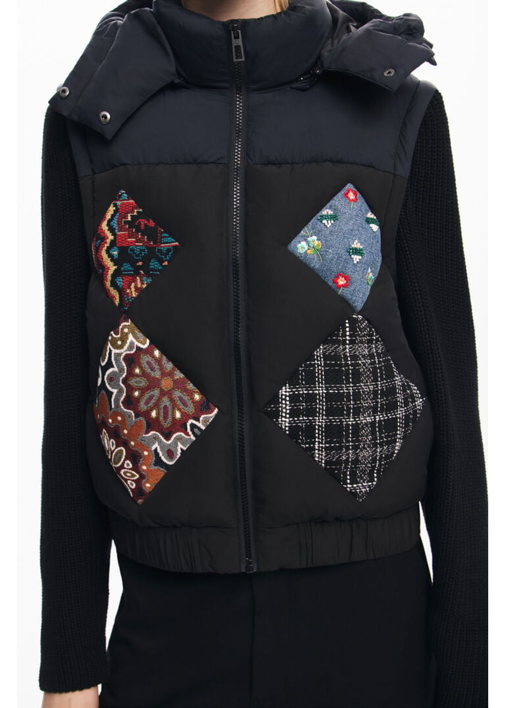 DESIGUAL Blouson matelassé avec manches détachables-Bleu