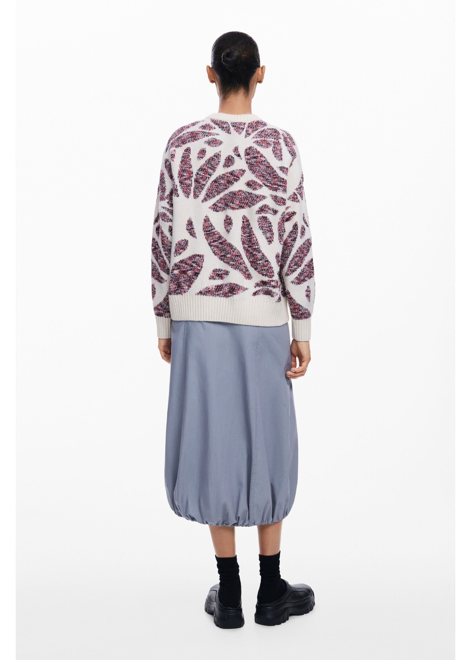 DESIGUAL Leaf print sweater