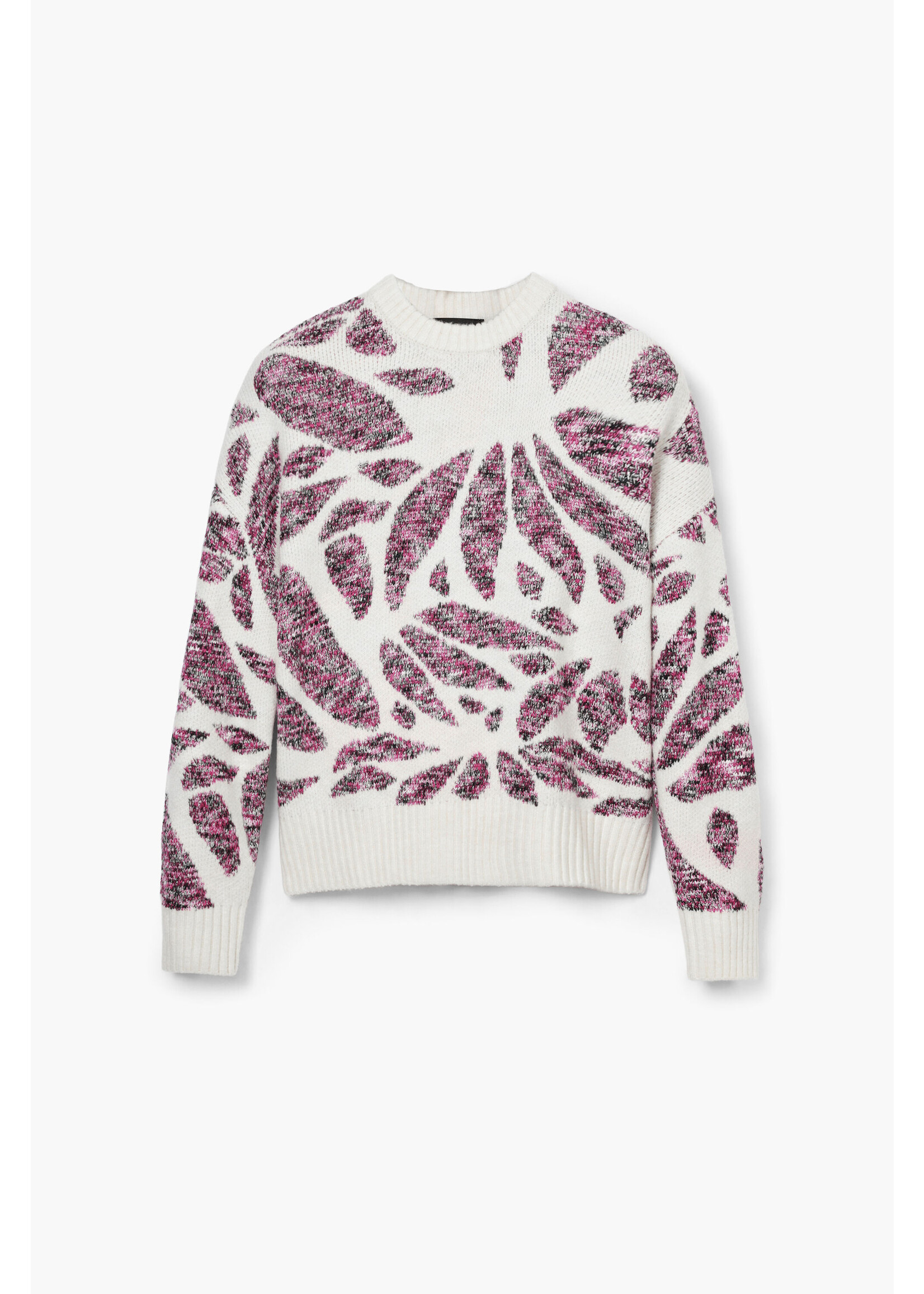 DESIGUAL Pull imprimé feuilles