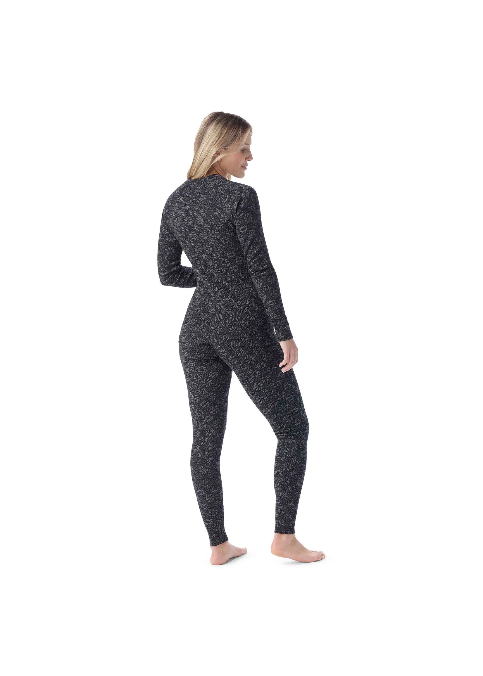 SMARTWOOL Chandail couche de base en mérinos avec col rond pour femme-FLOCON NOIR DIGITAL