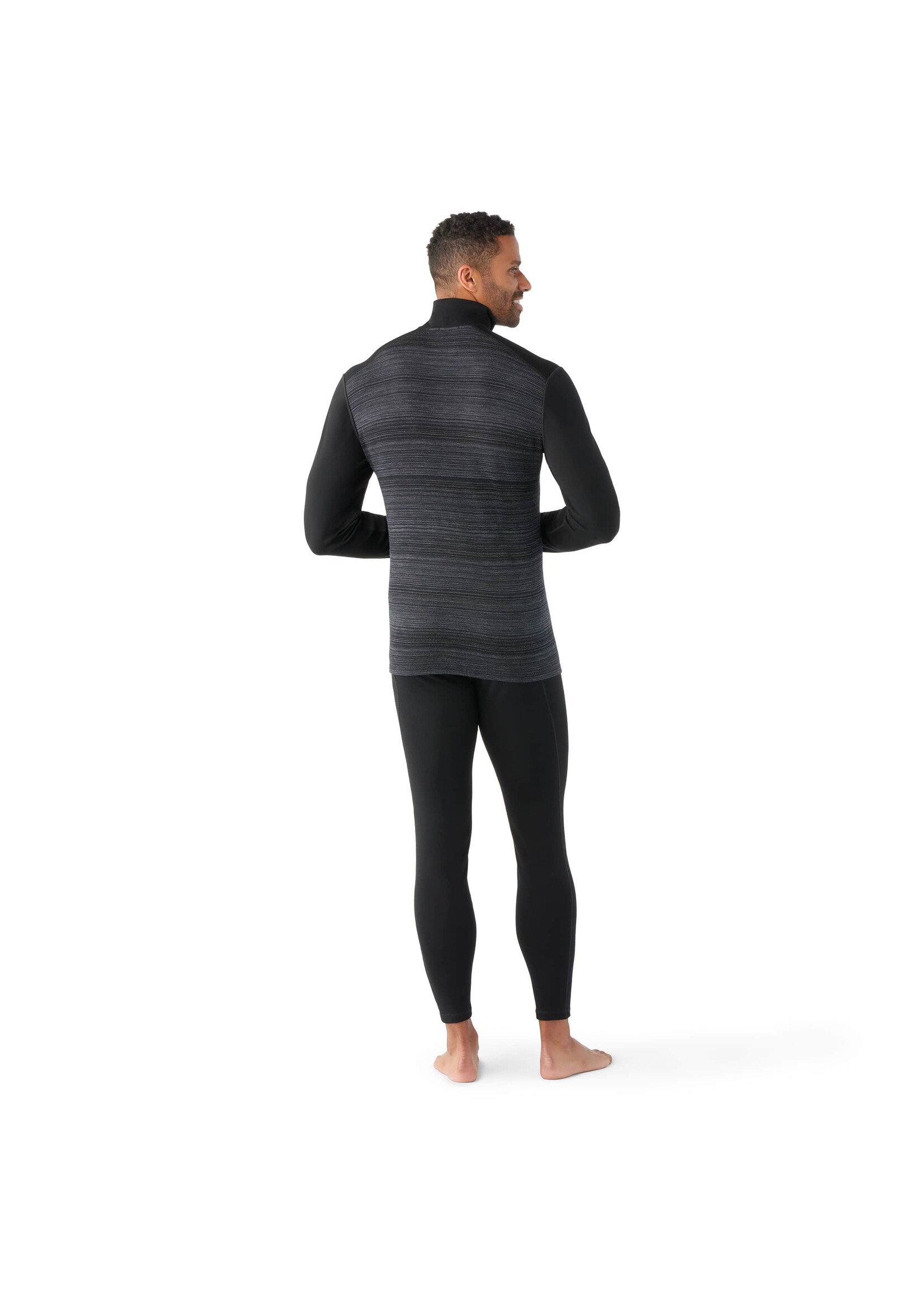 SMARTWOOL Chandail couche de base en mérinos à demi-glissière pour homme-DÉGRADÉ NOIR