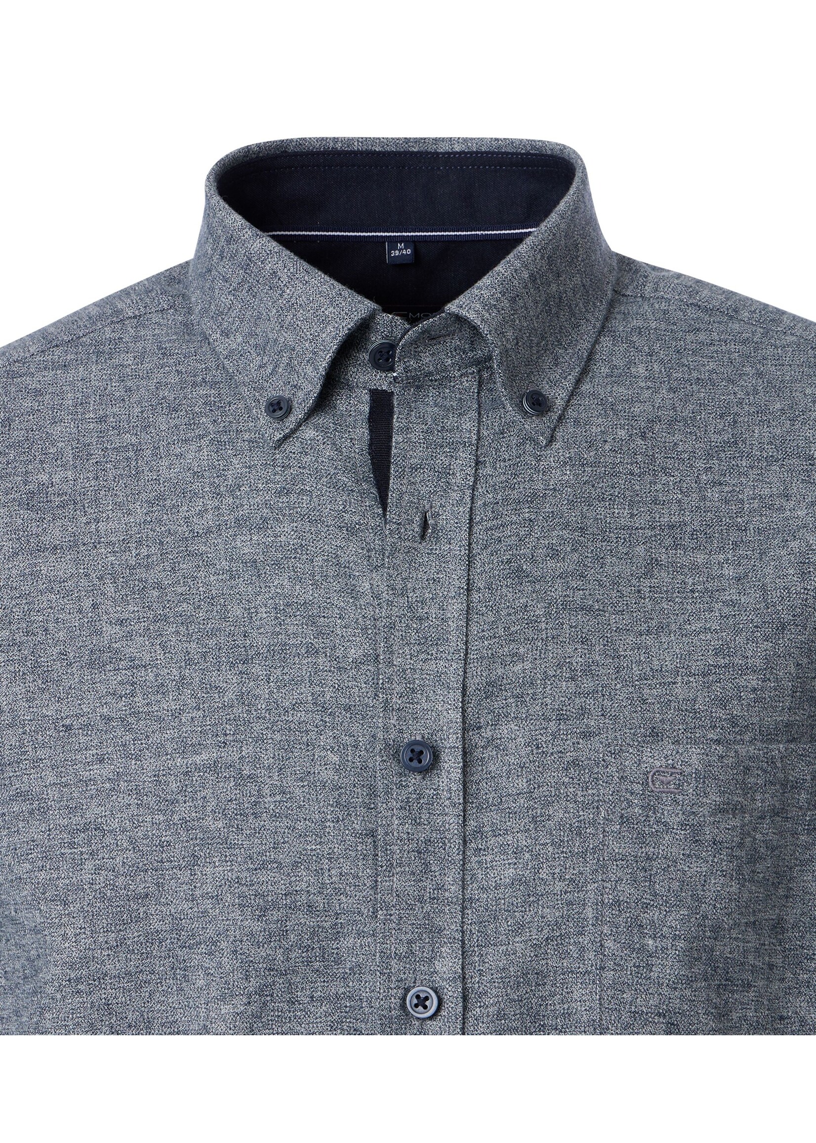 CASA MODA Chemise en flanelle de coton avec aspect chiné-Marine chiné