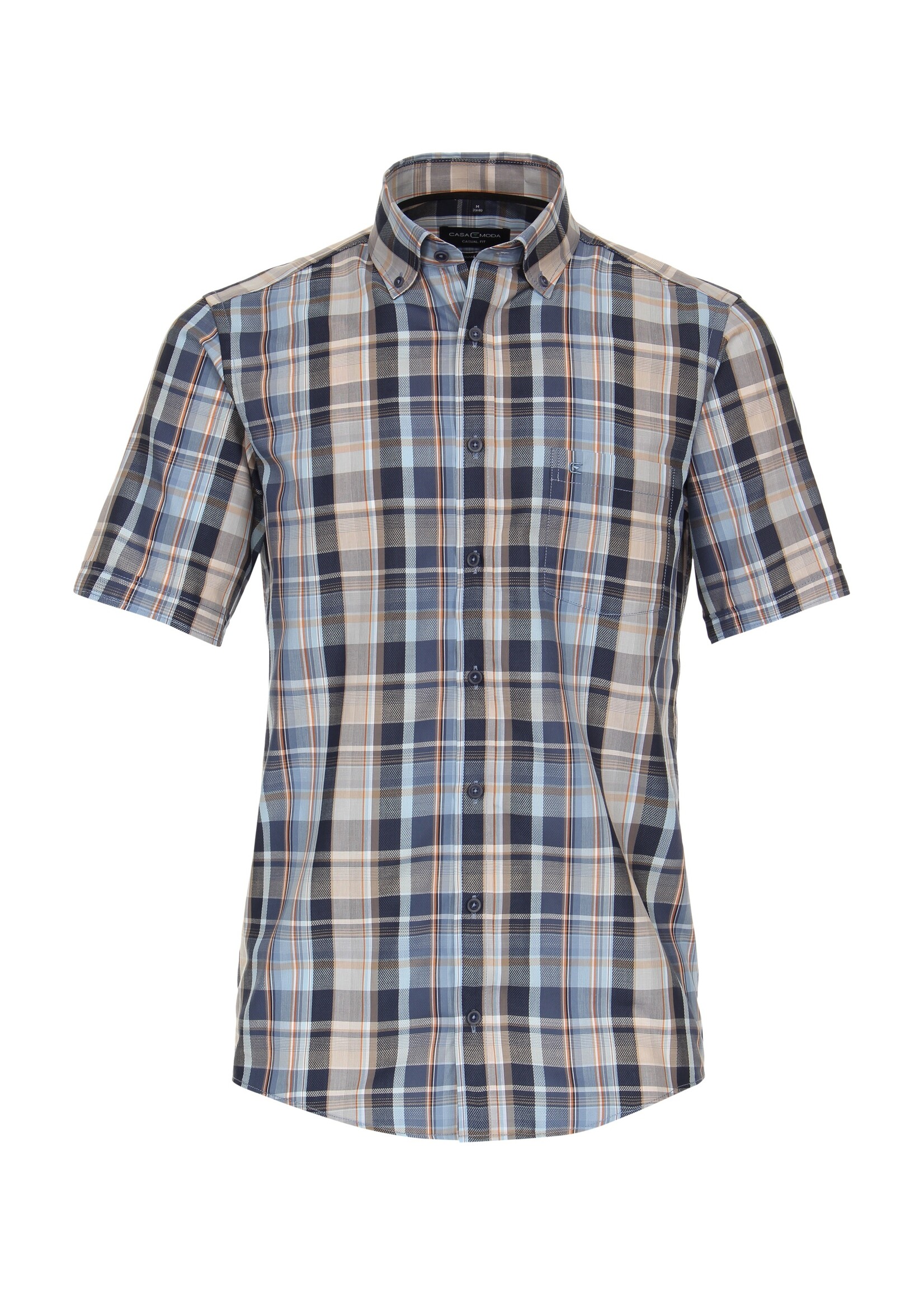 CASA MODA Chemise 100% cotton organique à carreaux-Bleu