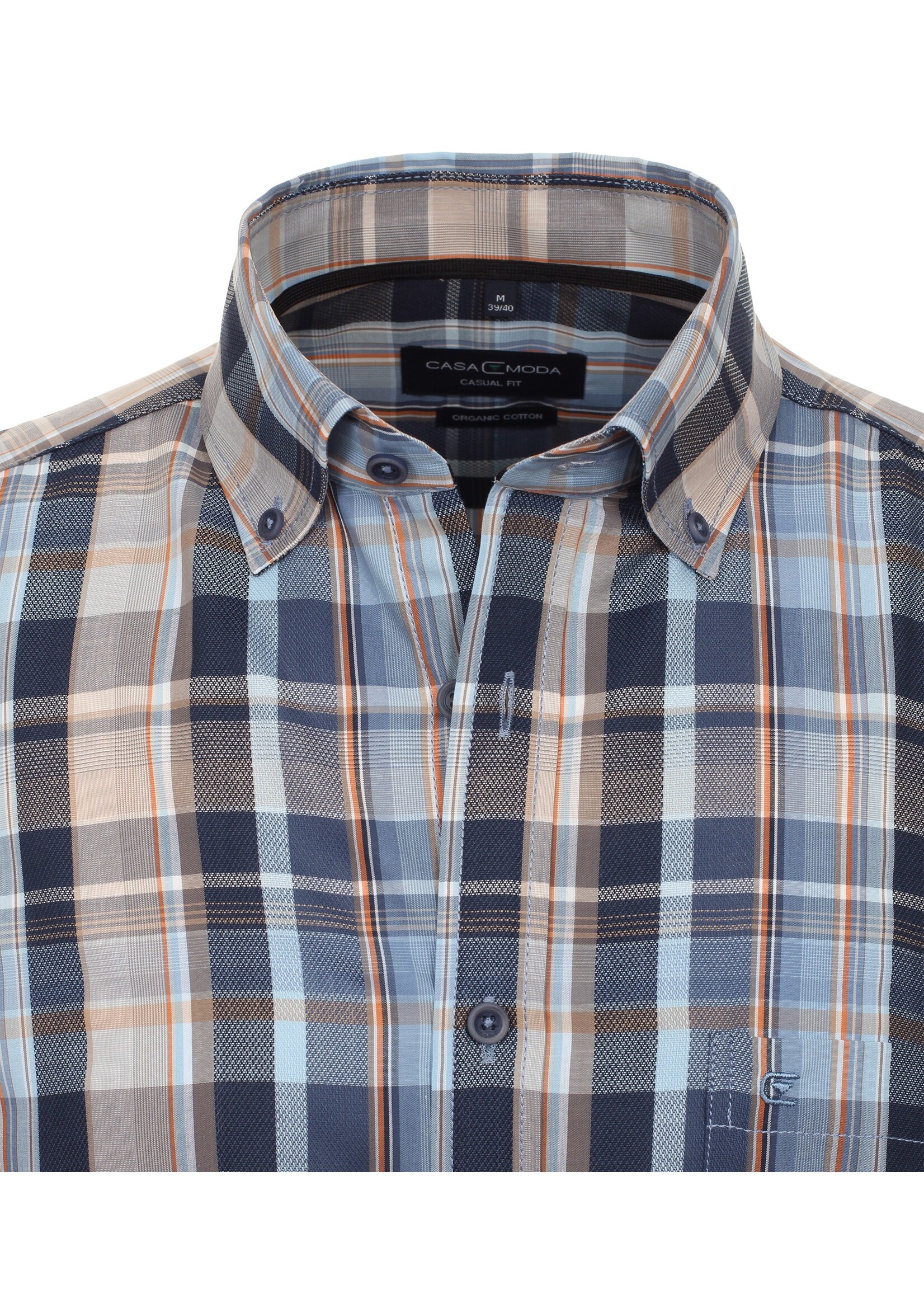 CASA MODA Chemise 100% cotton organique à carreaux-Bleu