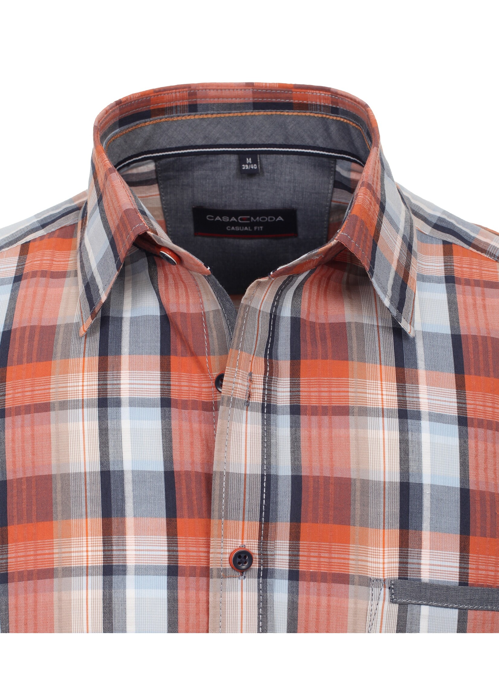 CASA MODA Chemise 100% cotton à carreaux-Tangerine