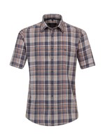 CASA MODA Chemise en mélange de lin à carreaux col régulier-Marine
