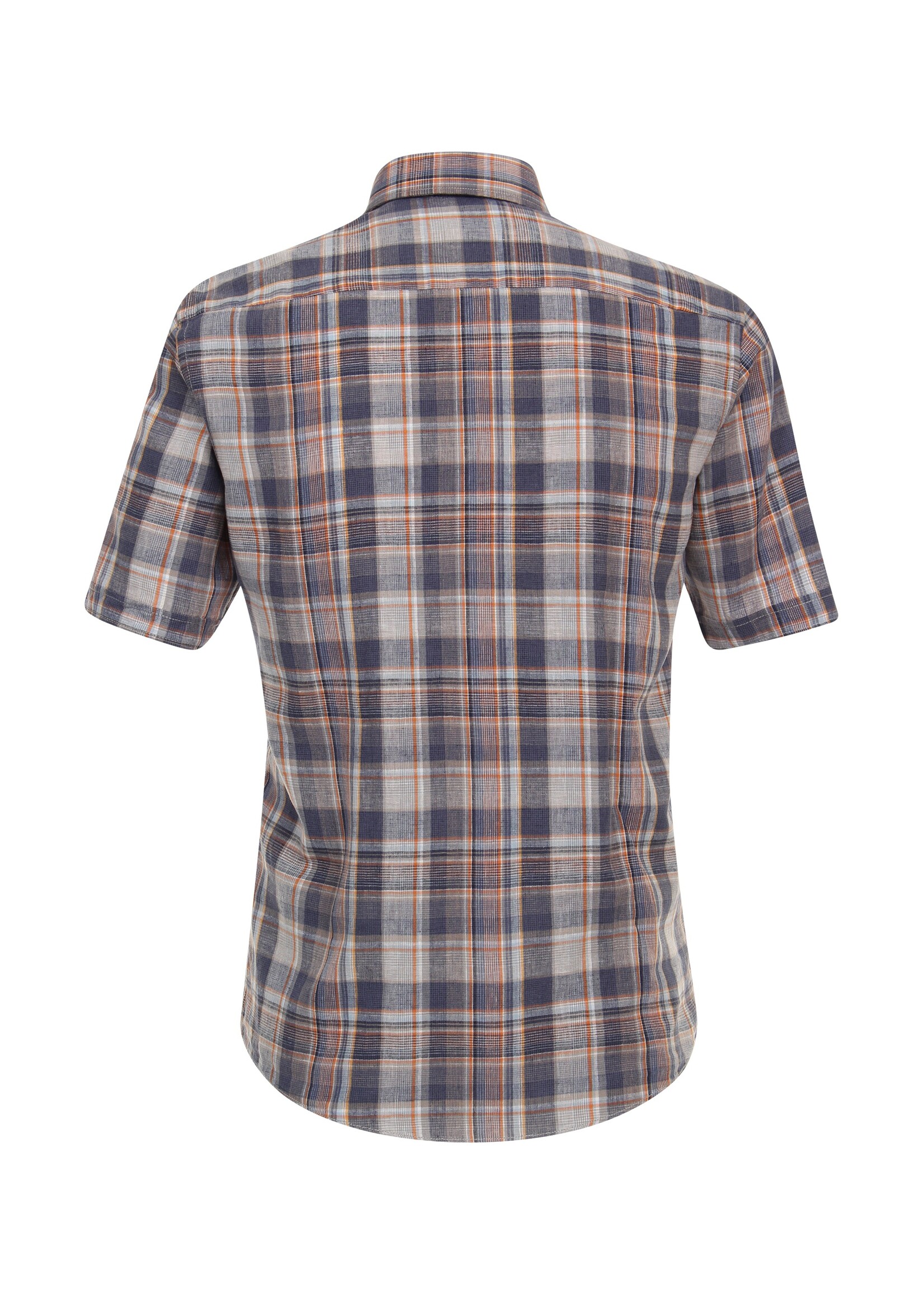 CASA MODA Chemise en mélange de lin à carreaux col régulier-Marine