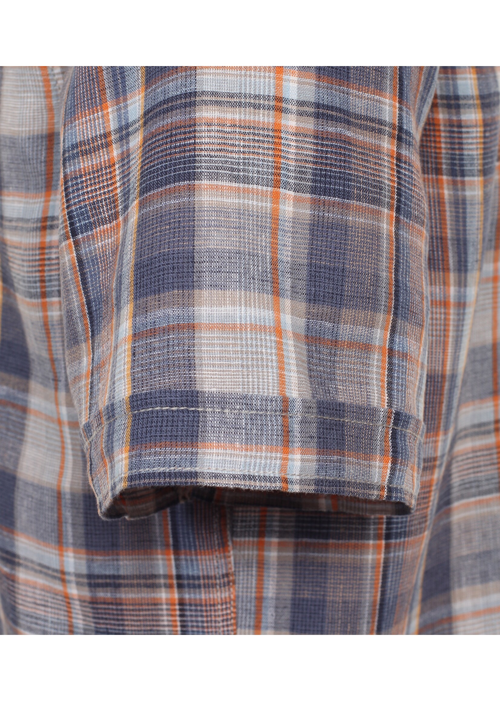 CASA MODA Chemise en mélange de lin à carreaux col régulier-Marine