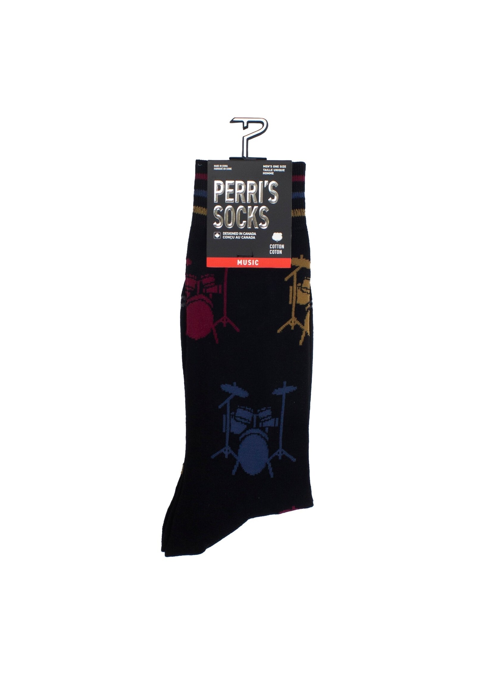 PERRI'S SOCKS Bas en coton premium-All over drums crew