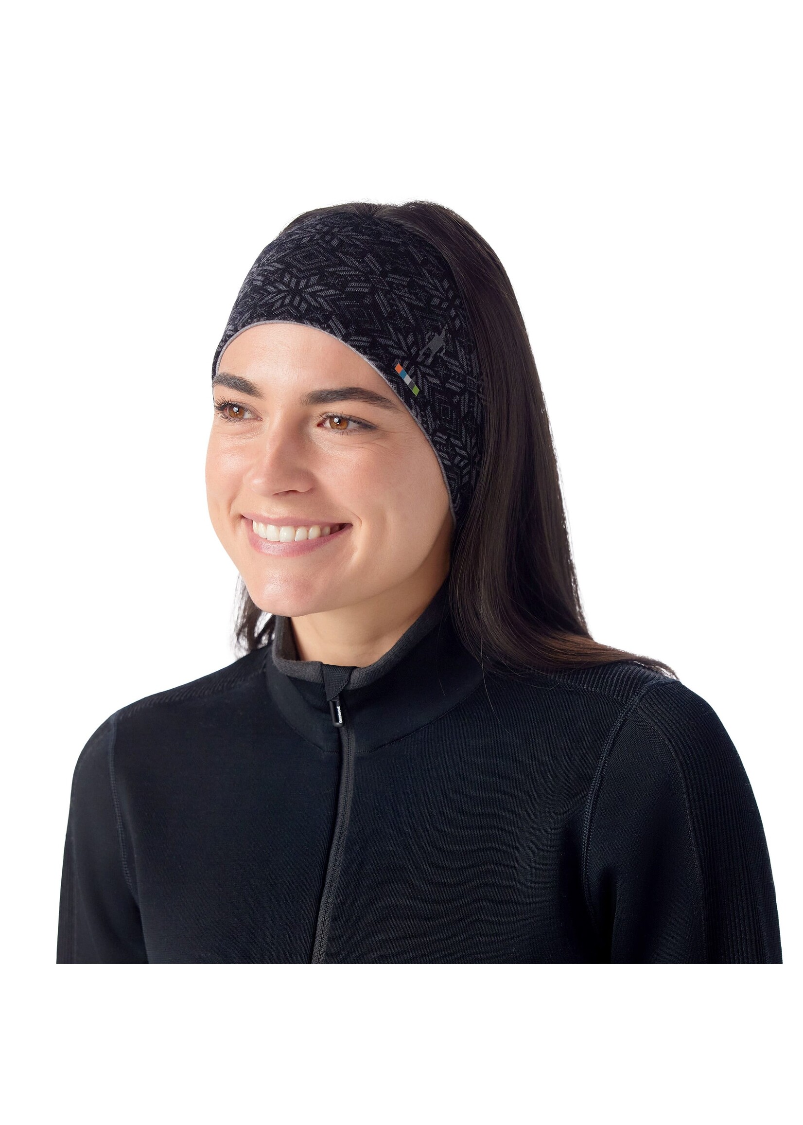 SMARTWOOL Bandeau réversible à motifs en mérinos-FLOCON NOIR DIGITAL