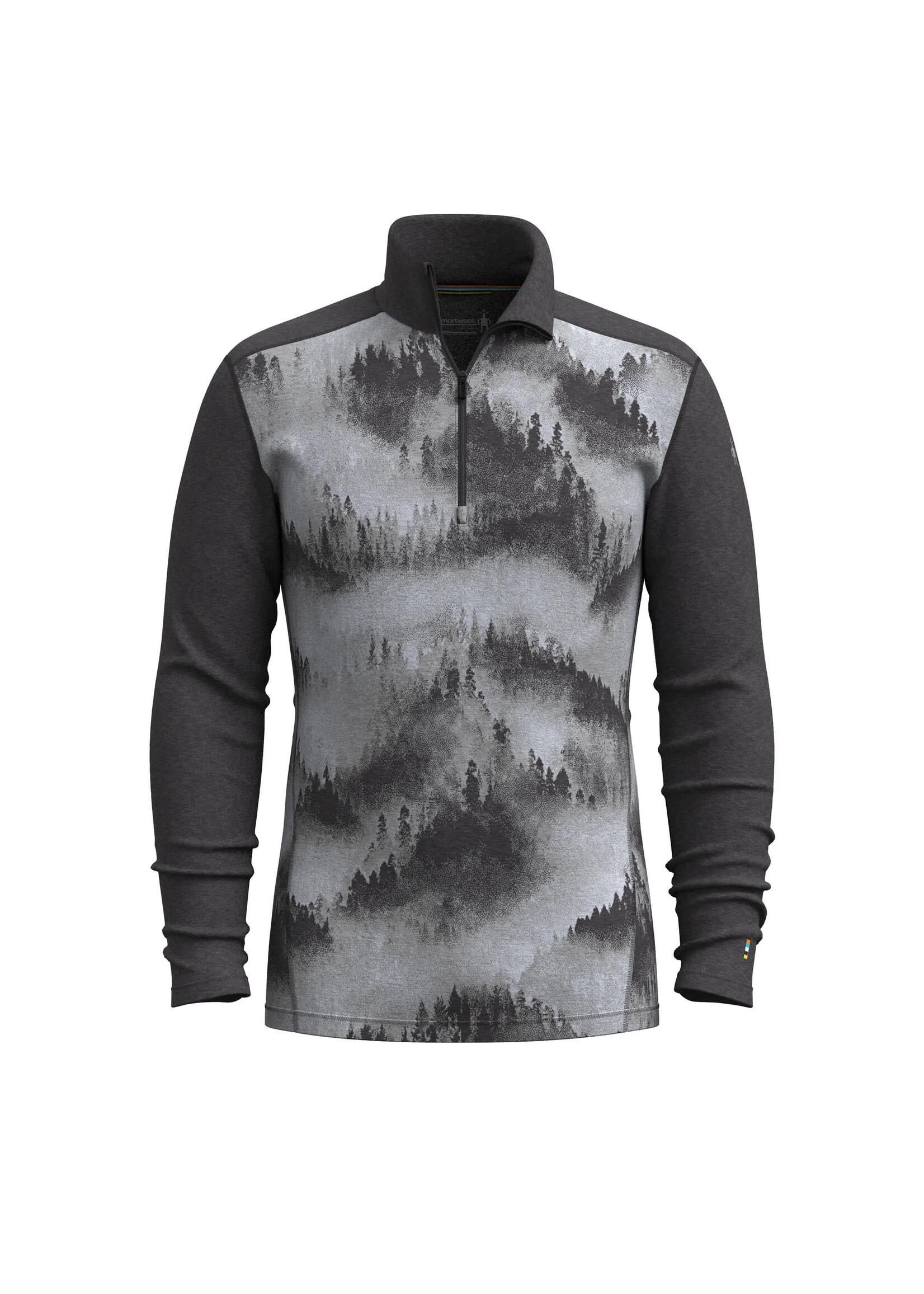 SMARTWOOL Chandail couche de base en mérinos à demi-glissière pour homme-PIN BRUMEUX CHARBON