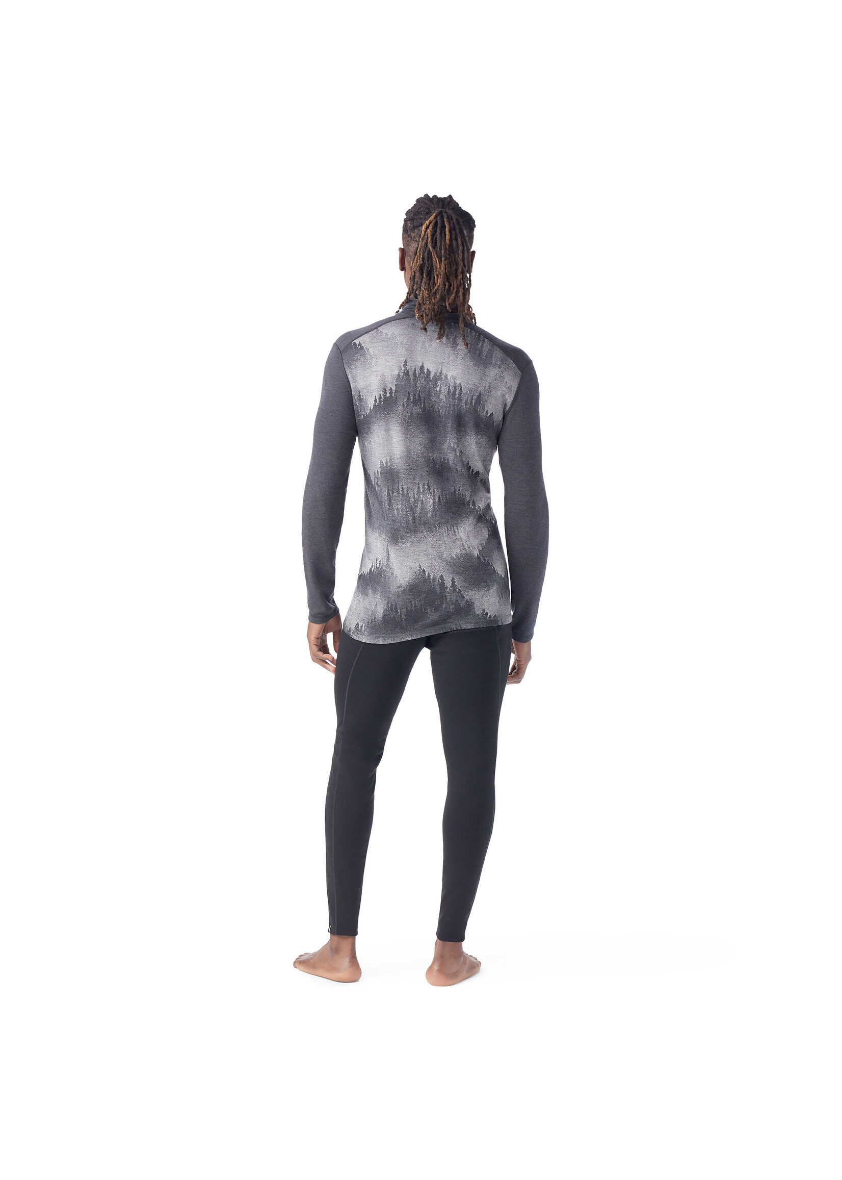 SMARTWOOL Chandail couche de base en mérinos à demi-glissière pour homme-PIN BRUMEUX CHARBON