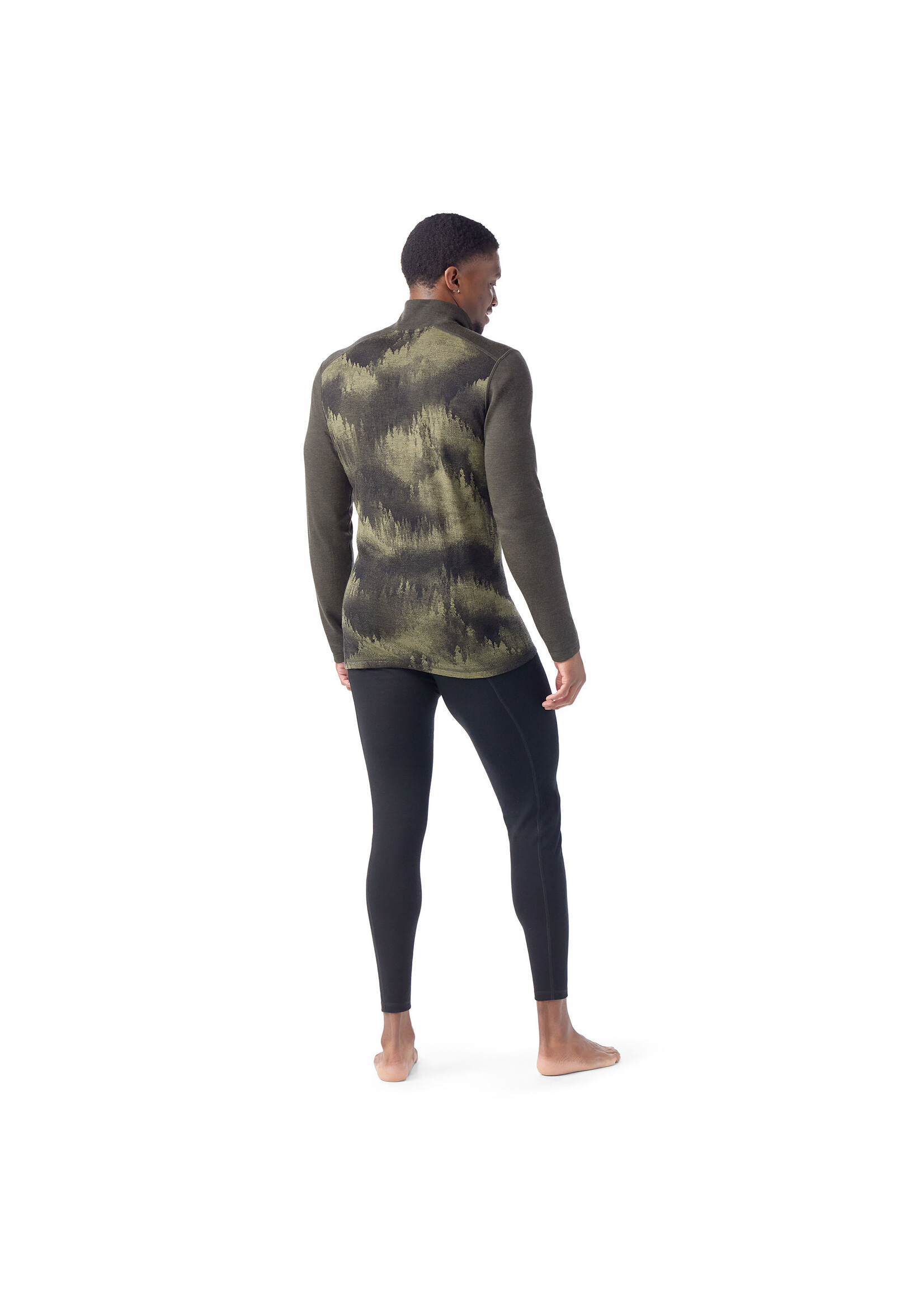 SMARTWOOL Chandail couche de base en mérinos à demi-glissière pour homme-PIN BRUMEUX DES BOIS DU NORD