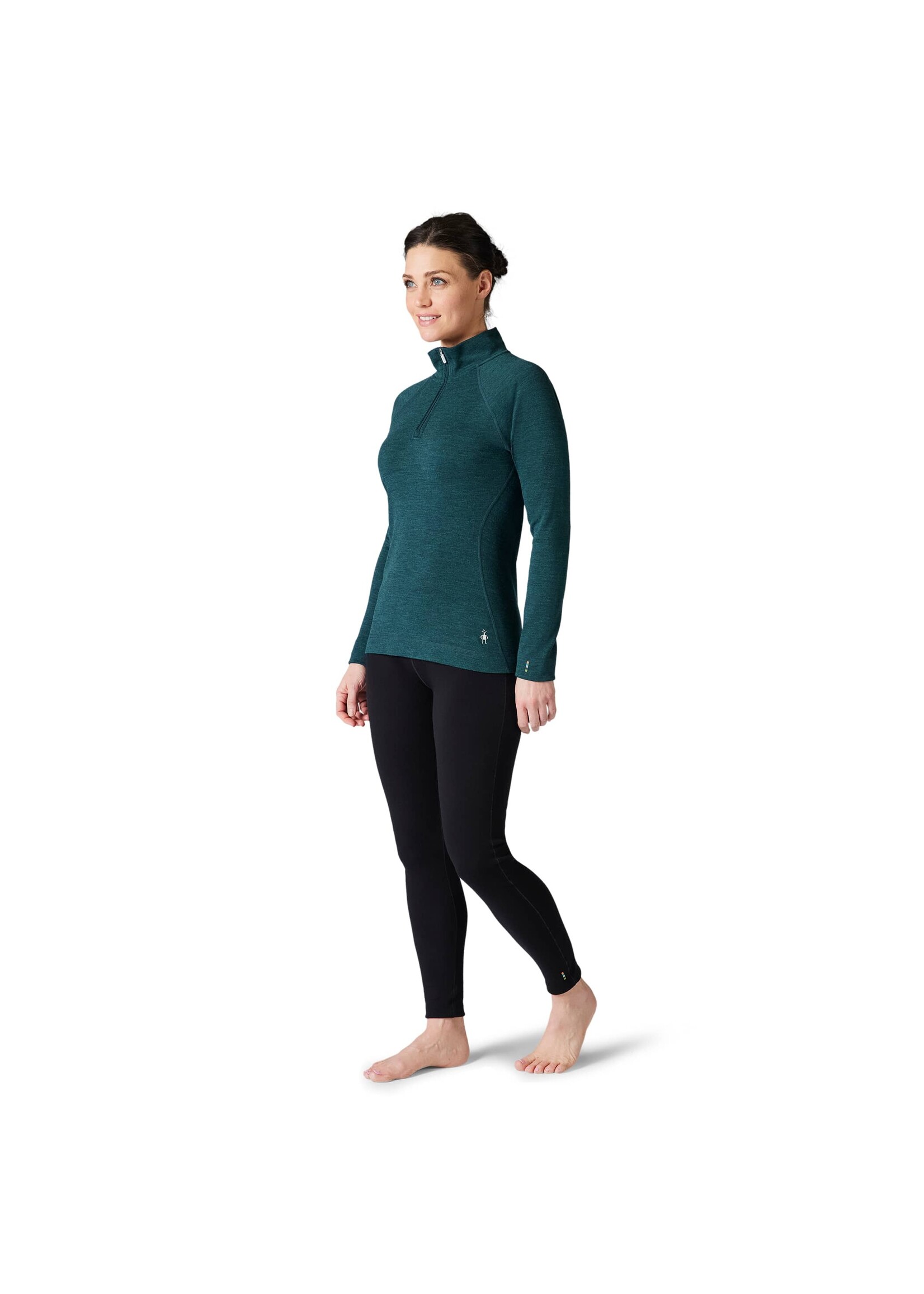SMARTWOOL Chandail couche de base en mérinos avec fermeture éclair 1/4 pour femme-BLEU CRÉPUSCULE CHINÉ