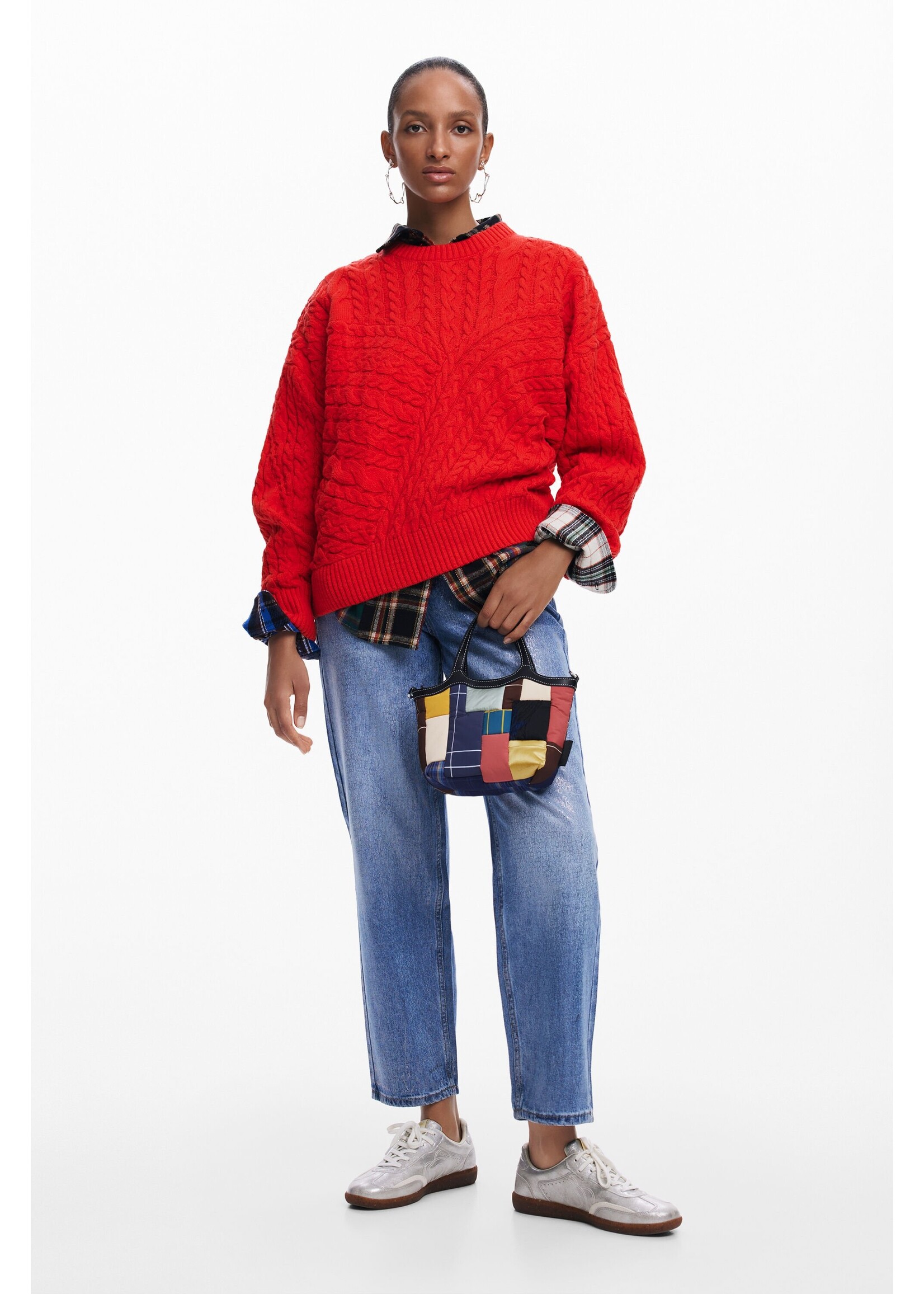 DESIGUAL Pull en maille à reliefs